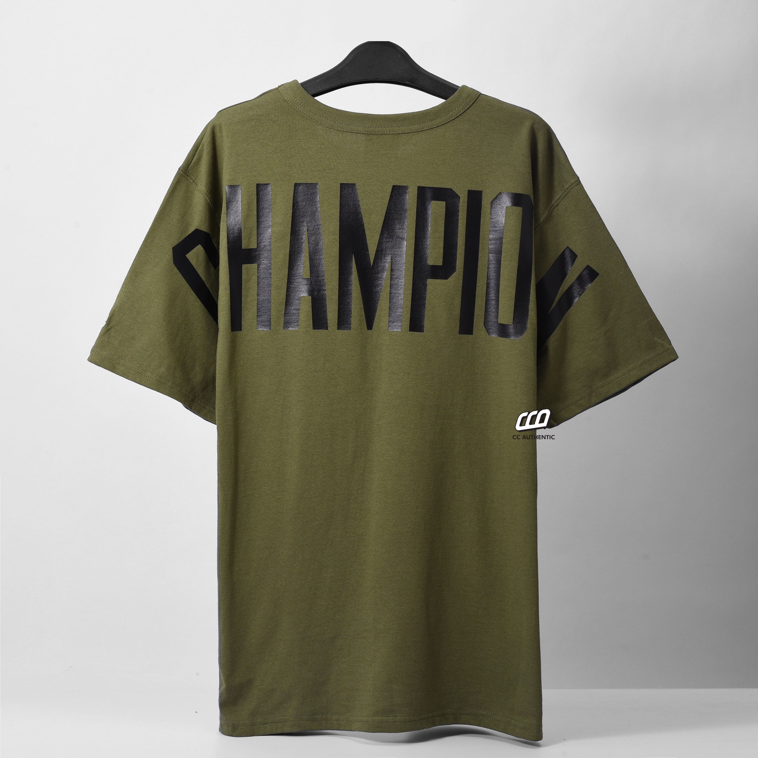 CHAMPION HERITAG BIGLOGO CUSTOM T-SHIRT - Olive