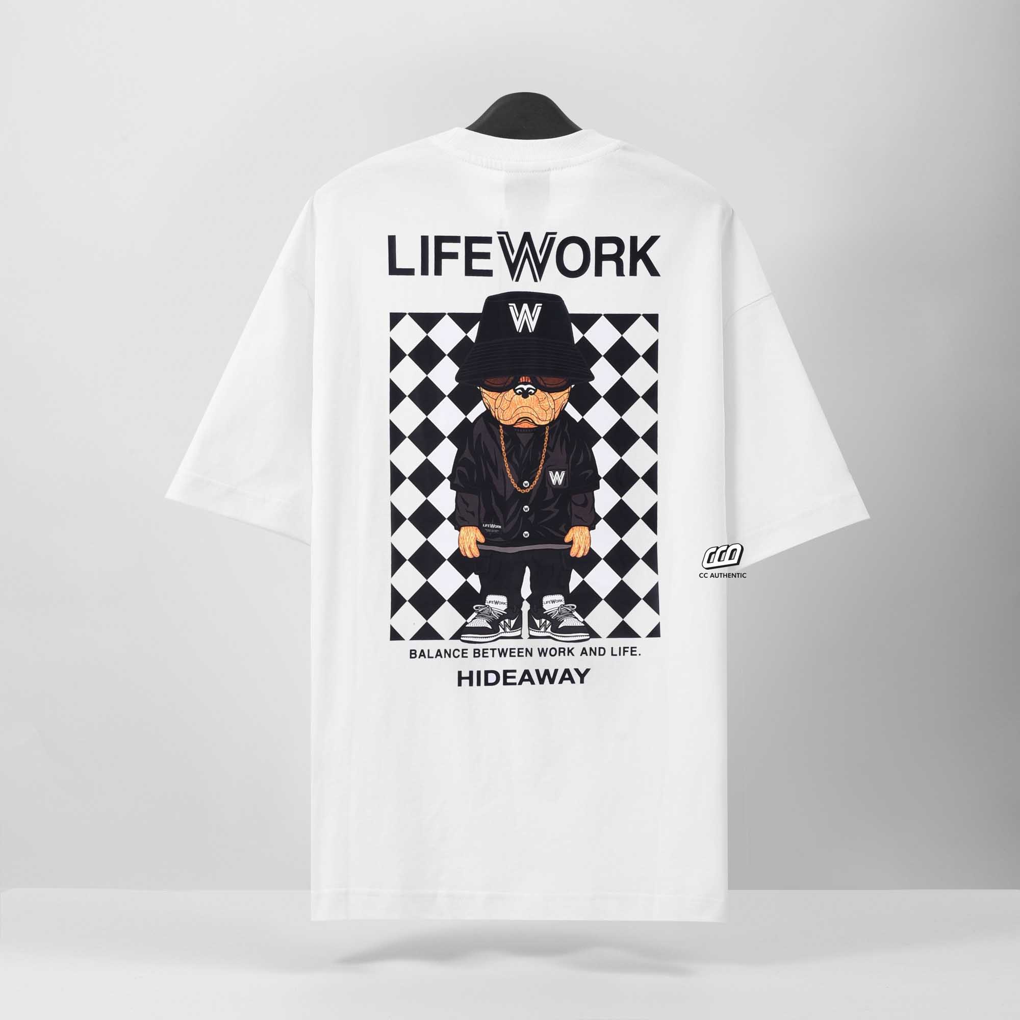 LIFEWORK BIG DOG HIDEAWAY T-SHIRT - WHITE