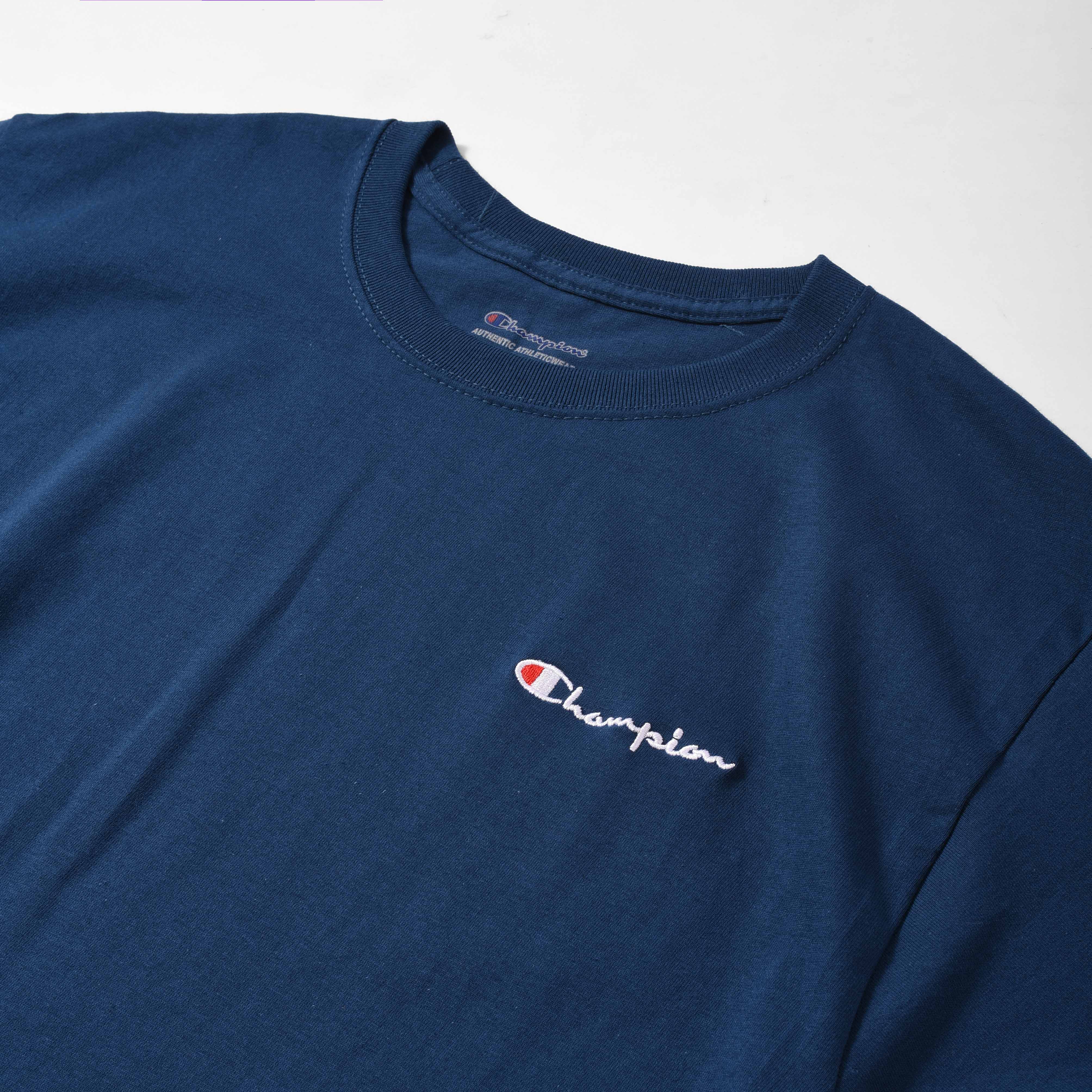 CHAMPION TAGLESS TSHIRT ,EMBROIDERED LOGO - Late Midnight Blue