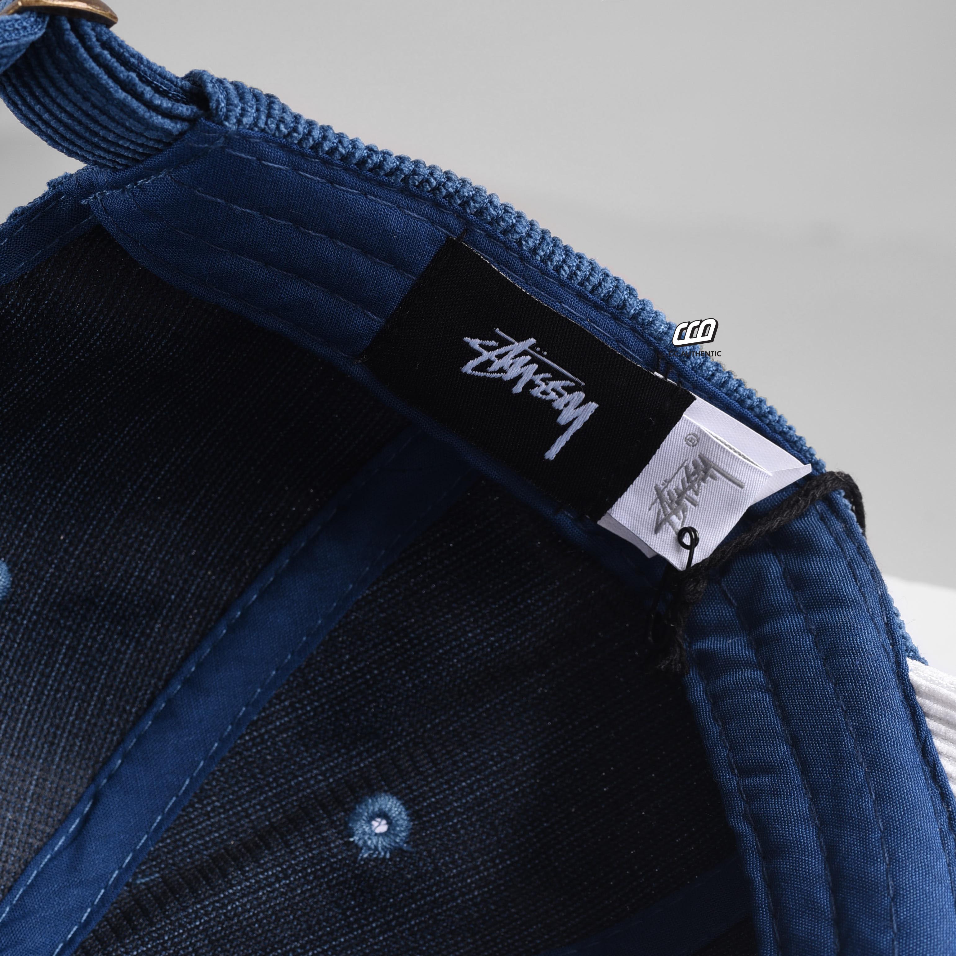 STUSSY GRAFFITI CORD LOW PRO CAP - BLUE/WHITE