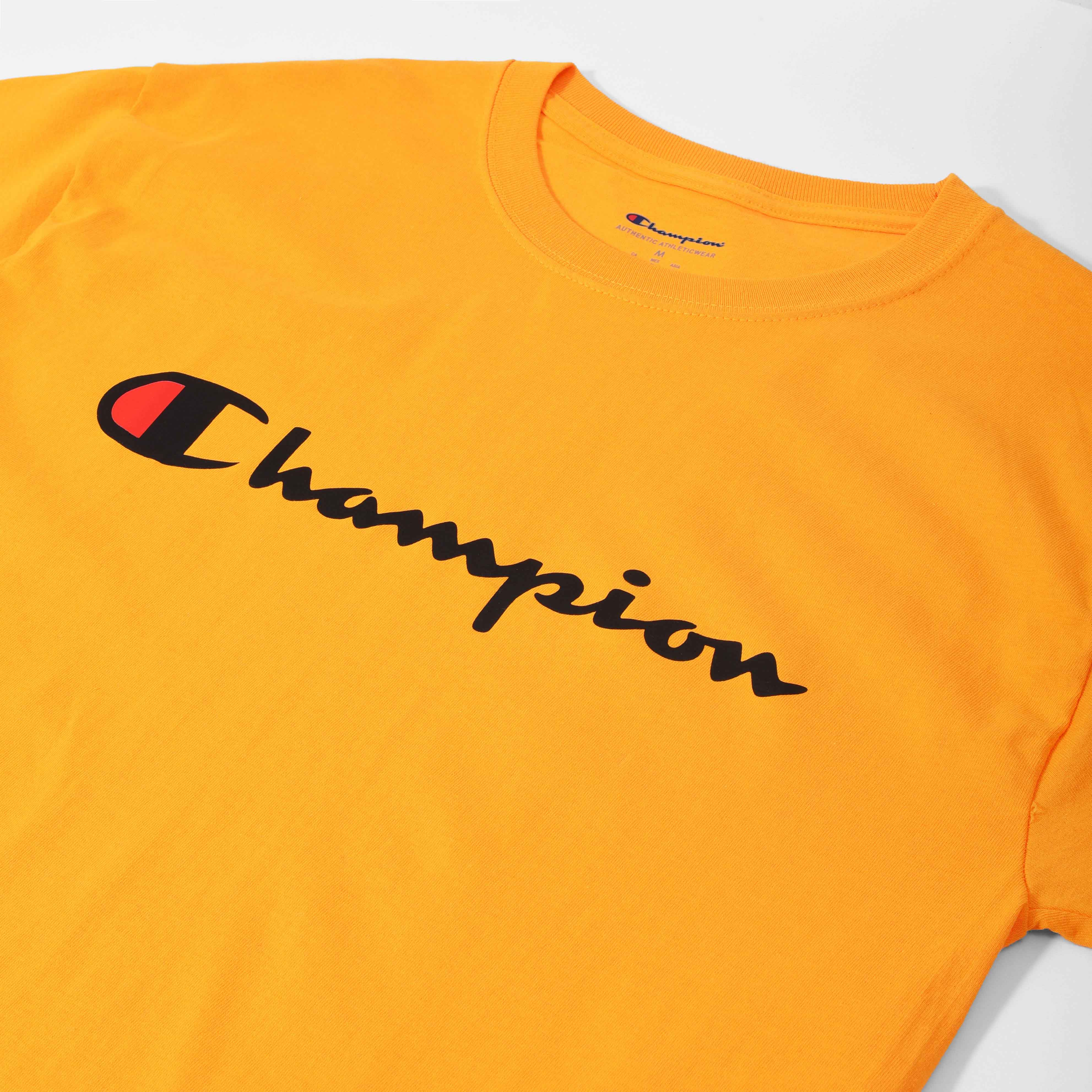 Champion Tagless Tshirt ,Printed Logo - C Gold
