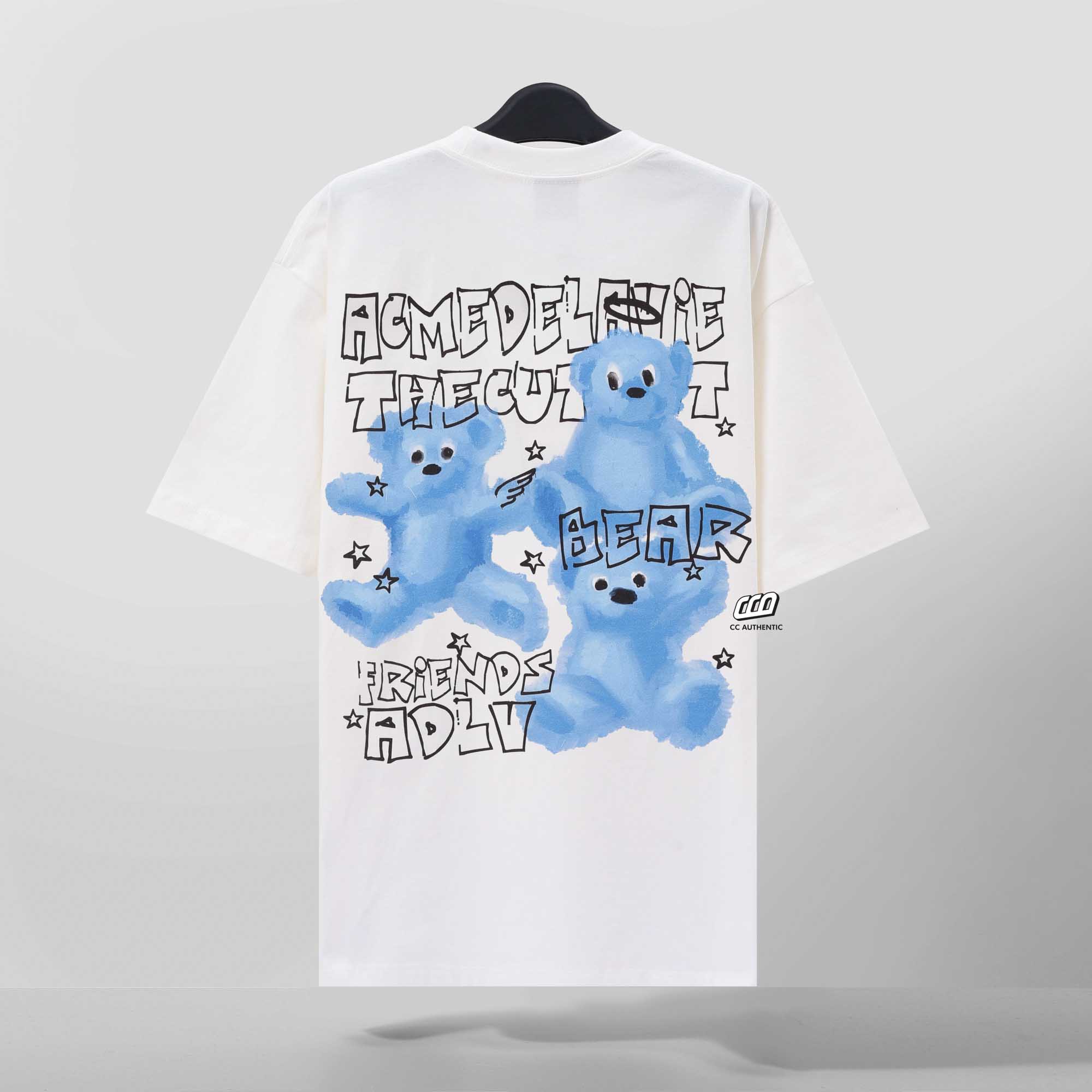 ADLV CRAYON THREE BEAR ARTWORK T-SHIRT - WHITE