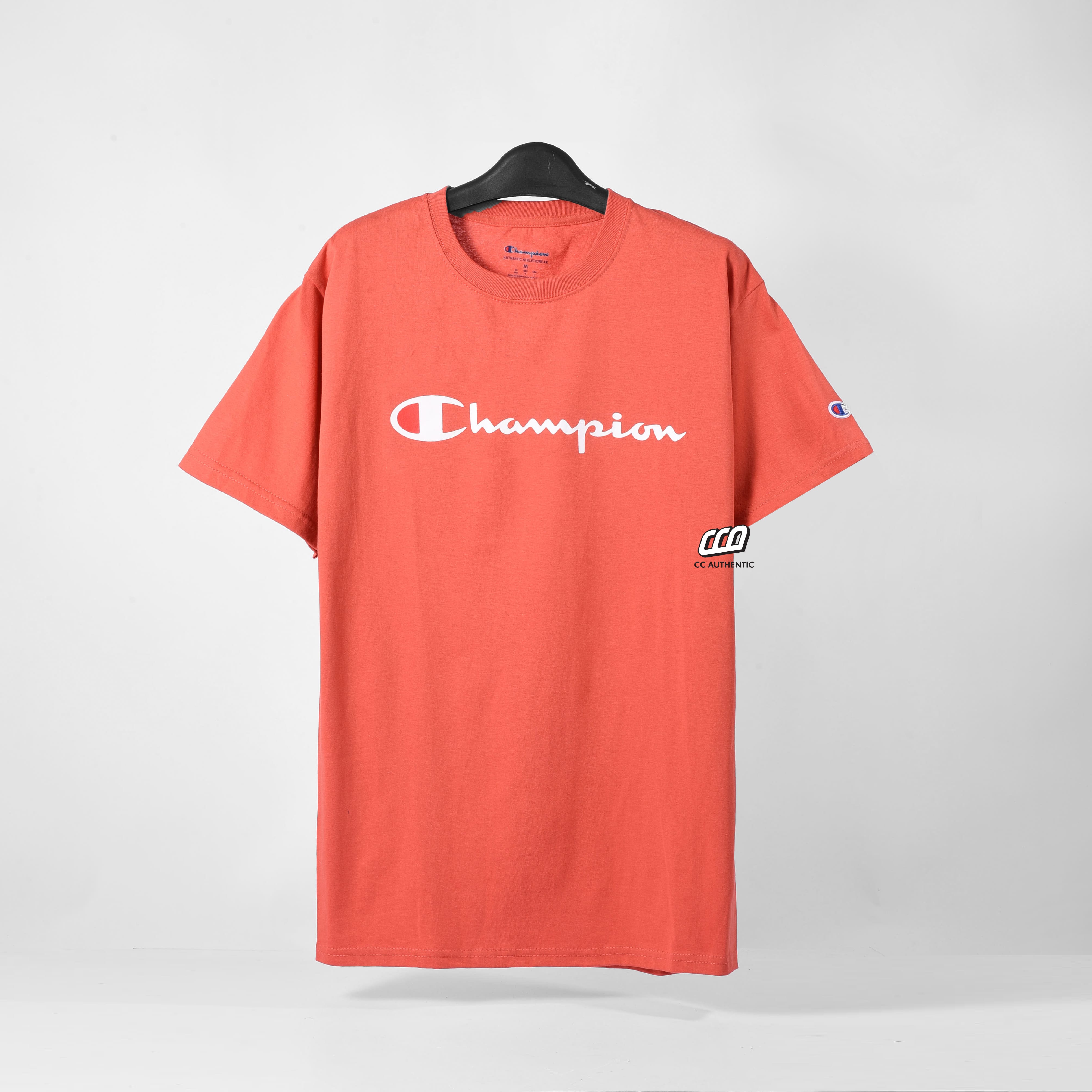 Champion Tagless Tshirt, Printed Logo - Red River Clay