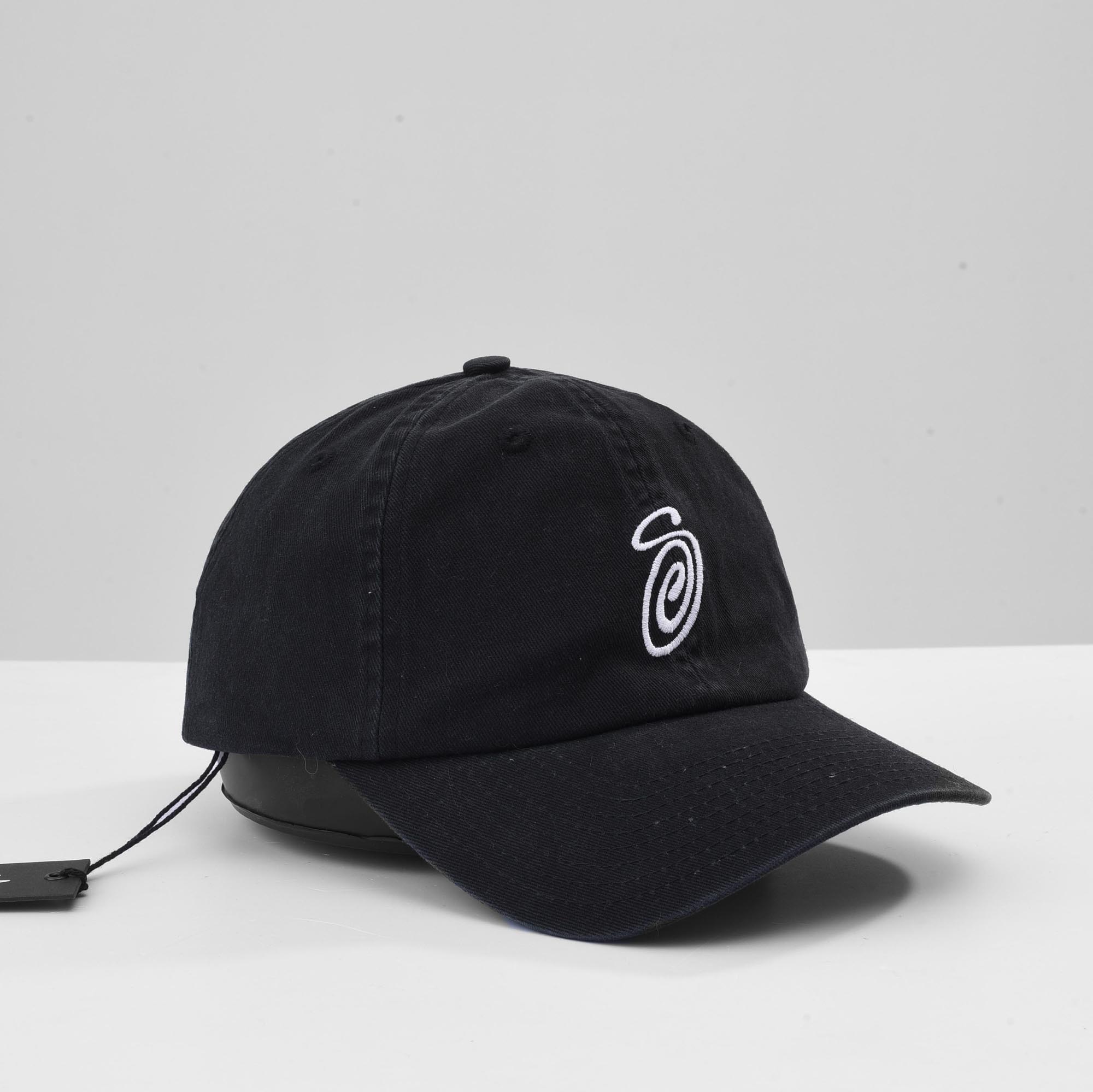 STUSSY SWIRLY S LOW PRO CAP - BLACK