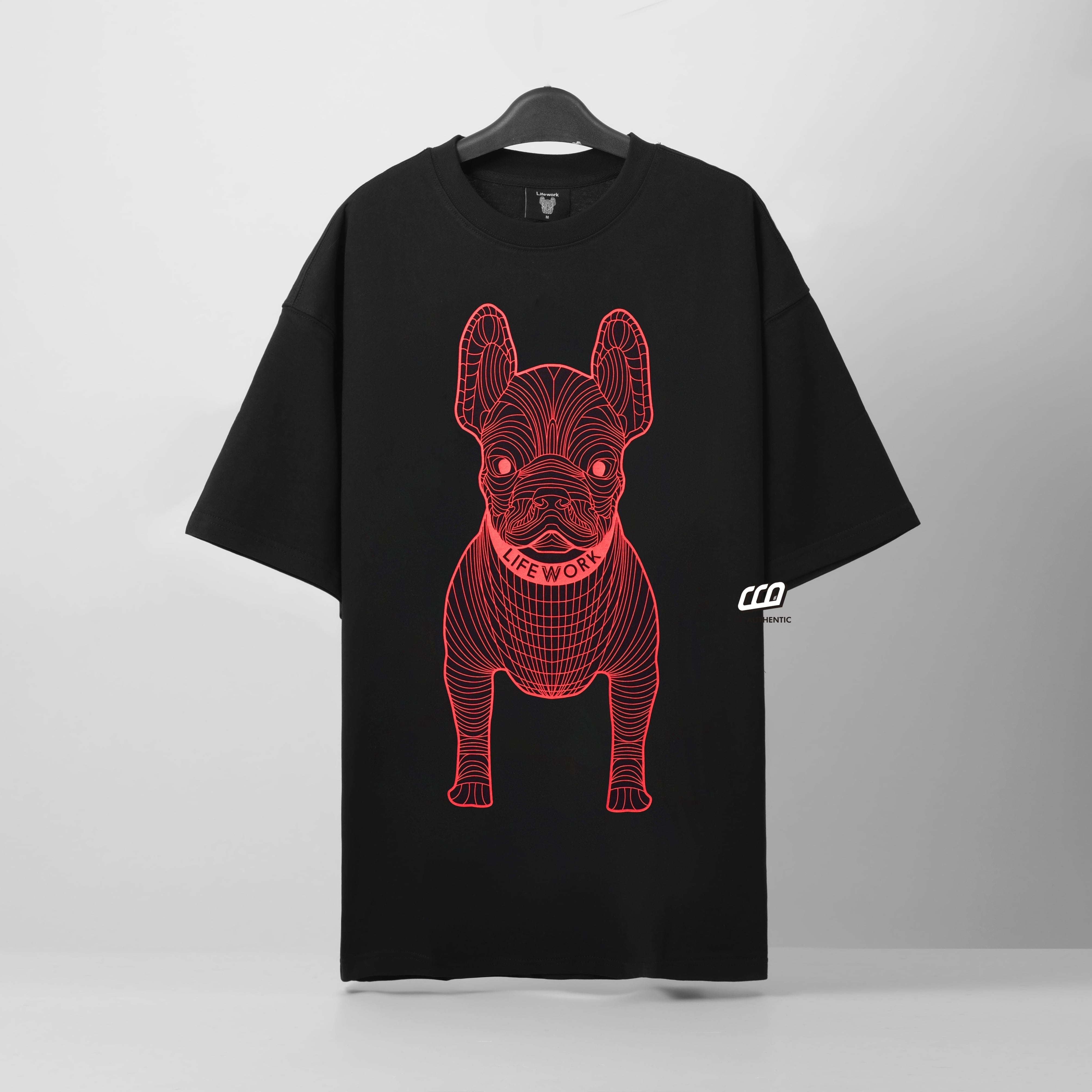 LIFEWORK BIG LADOG T-SHIRT - BLACK/RED