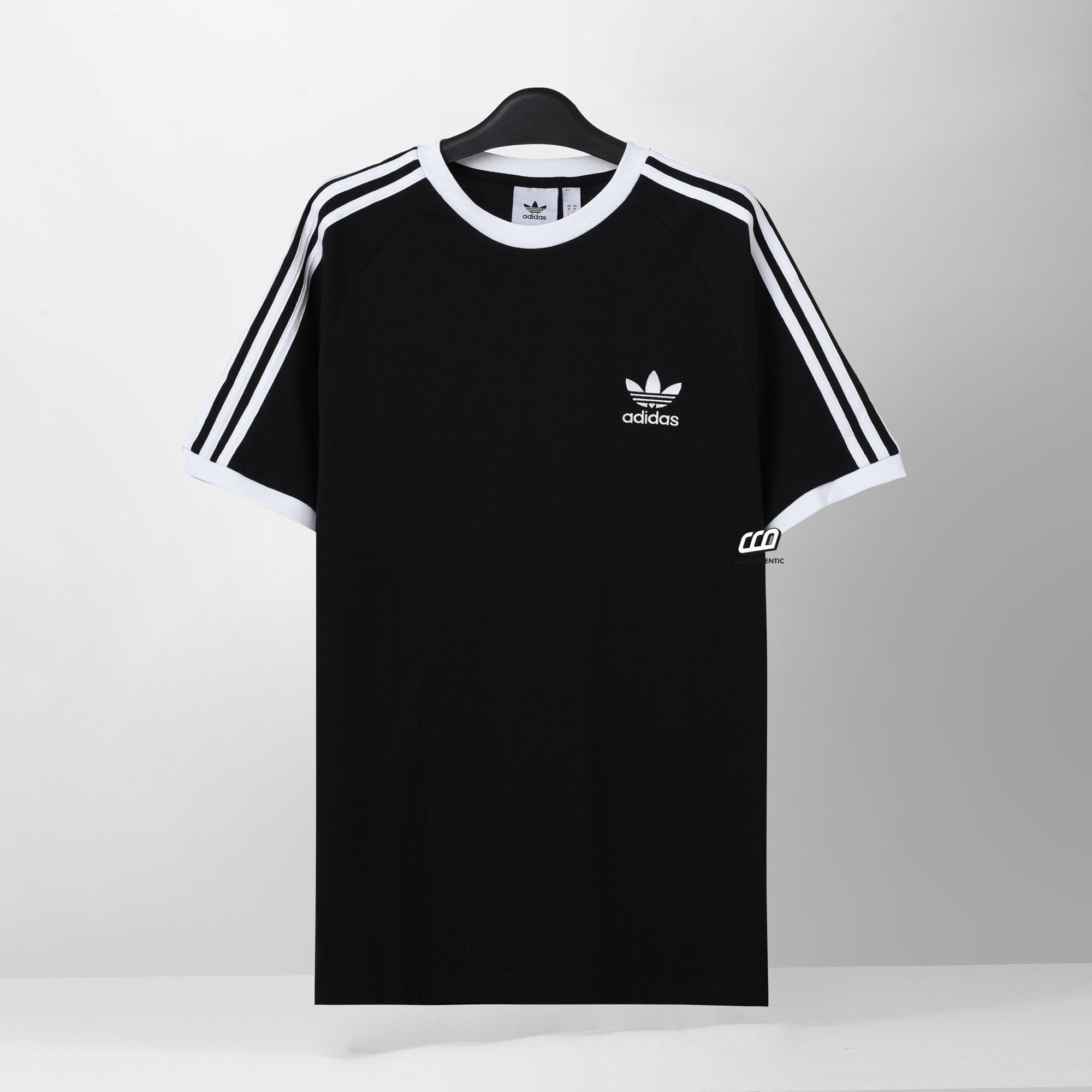 ADIDAS CLASSIC ADICOLOR 3 STRIPES T-SHIRT - BLACK