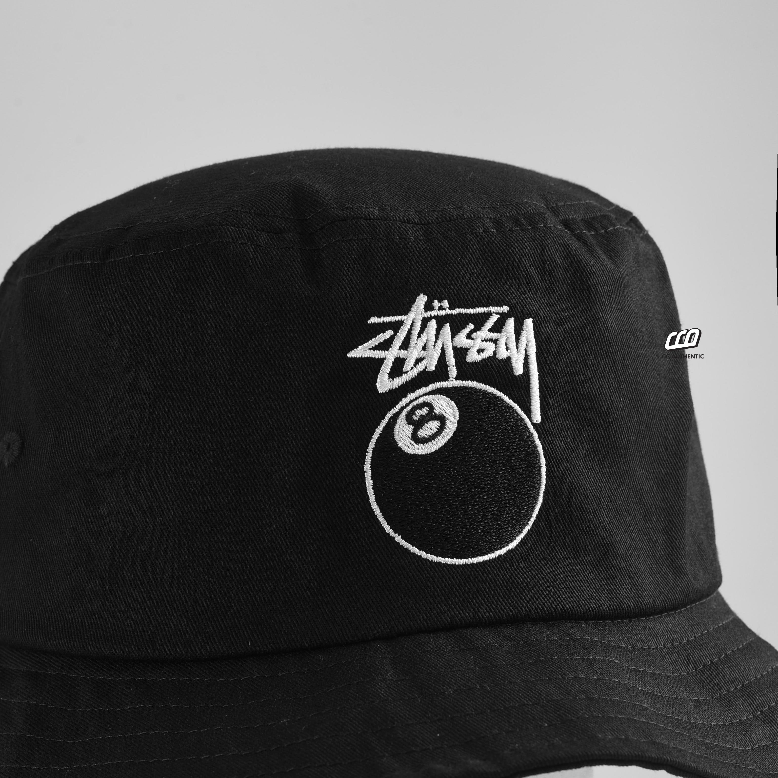 STUSSY 8BALL BUCKET HAT - BLACK