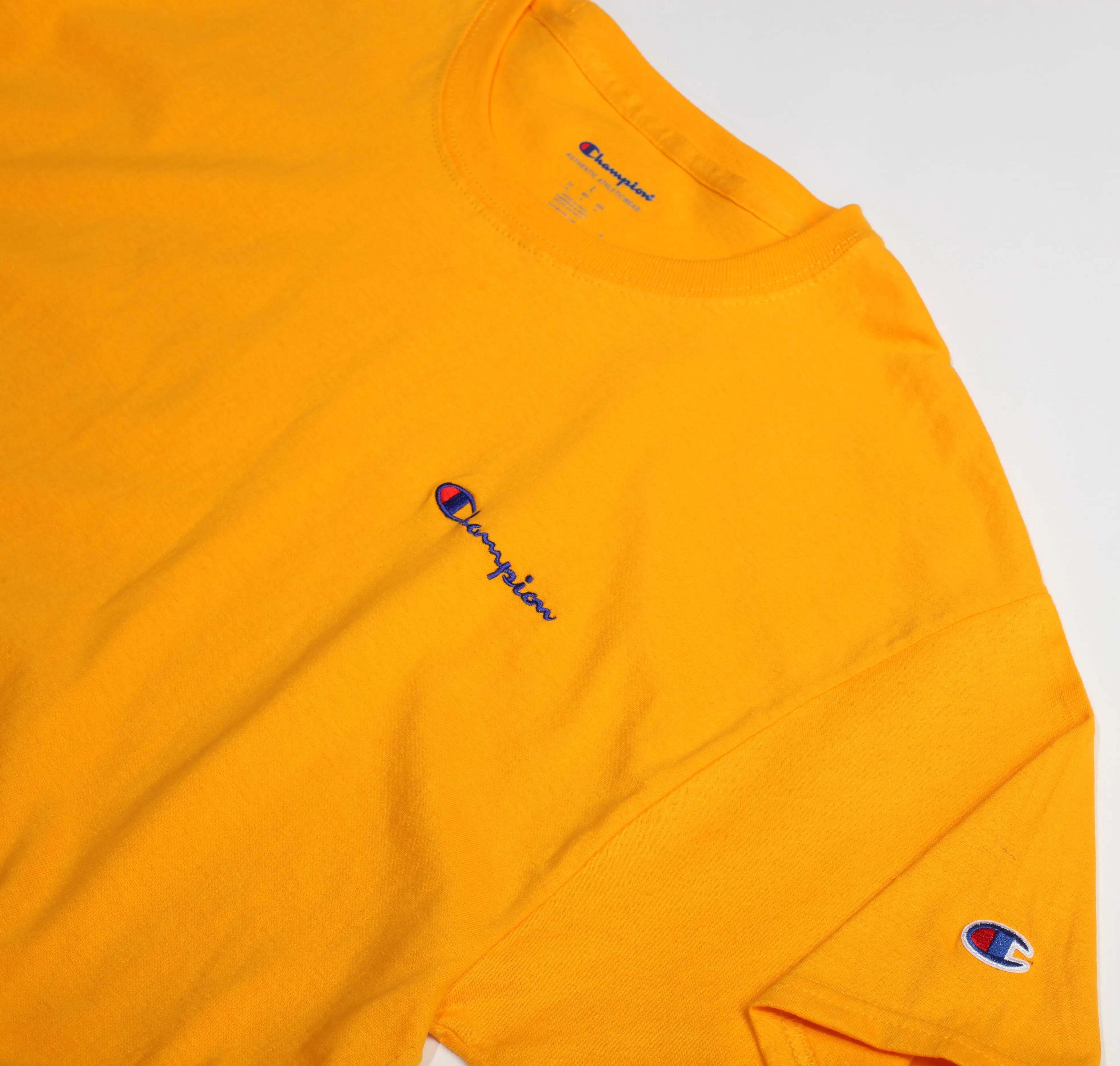 Champion Tagless Tshirt ,Embroidered Logo -  C Gold