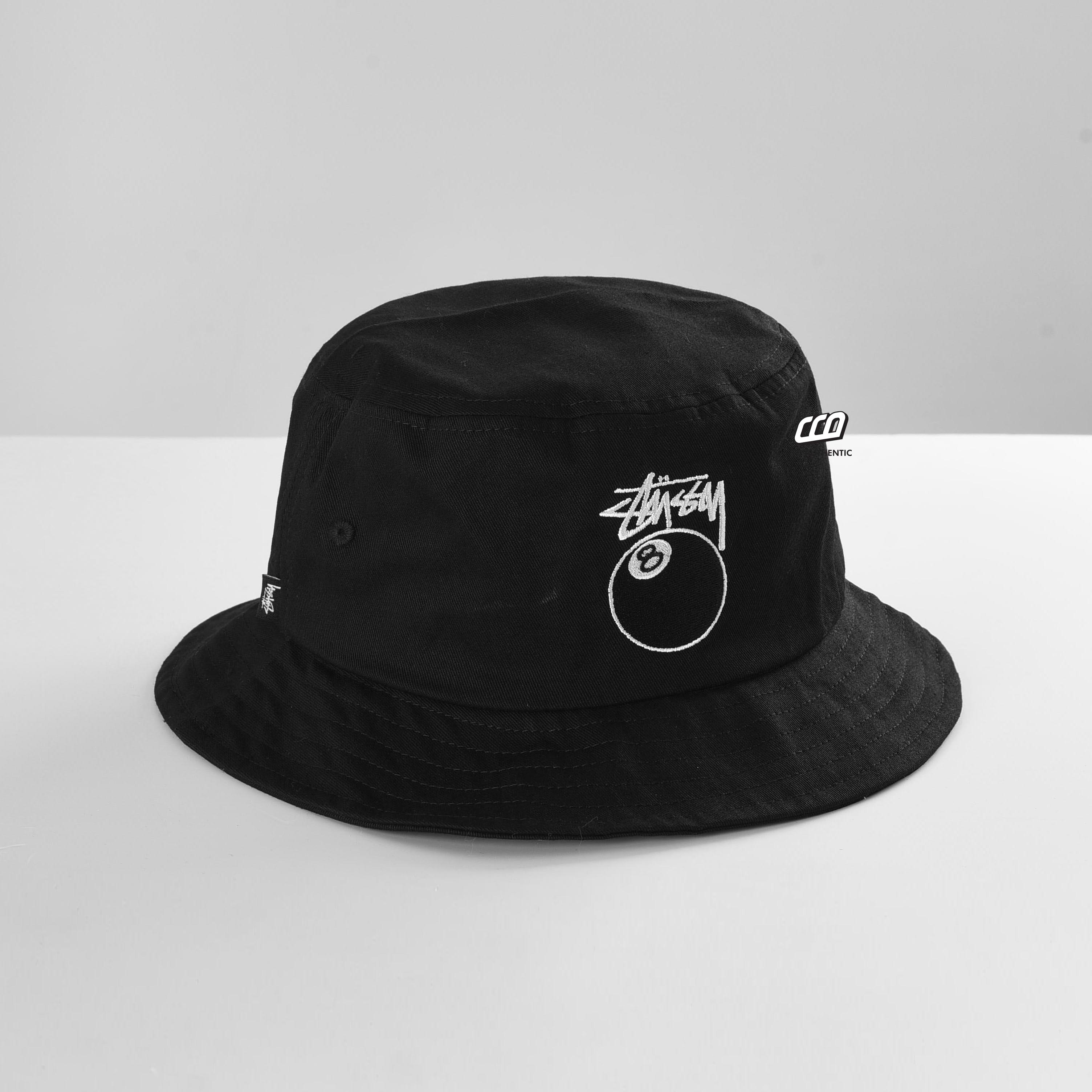 STUSSY 8BALL BUCKET HAT - BLACK