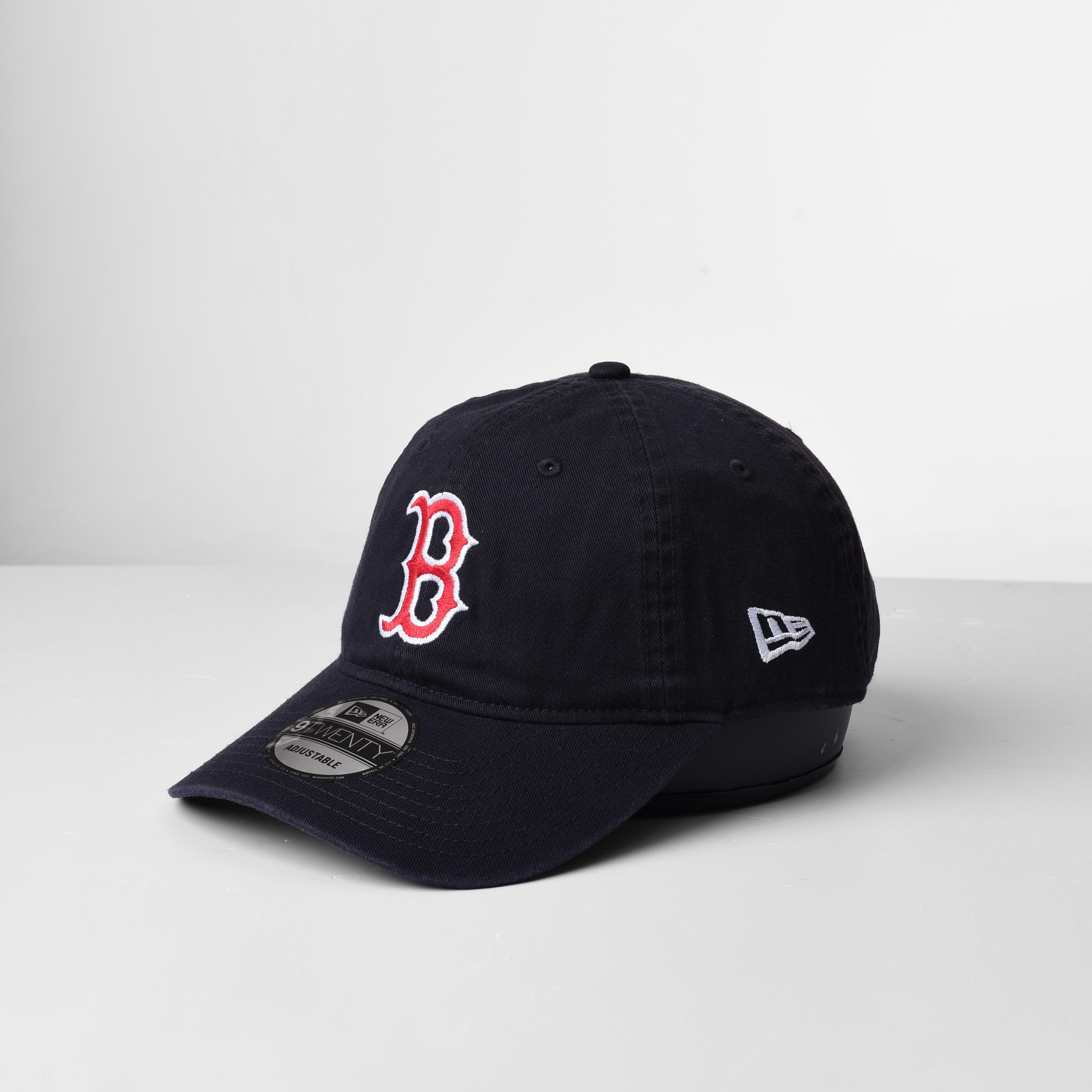 NEW ERA B RED WHITE OUTLINE LOGO CAP - NAVY