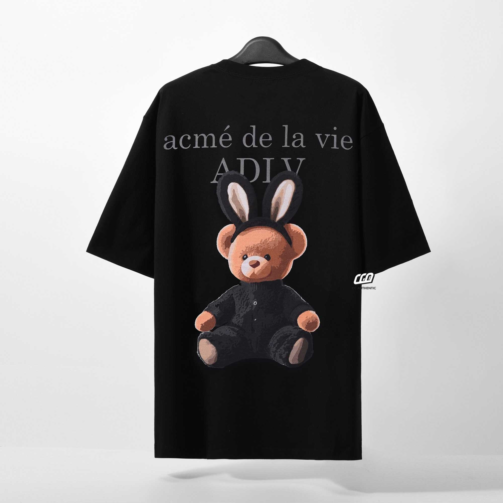 ADLV RABBIT BEAR DOLL T-SHIRT - BLACK