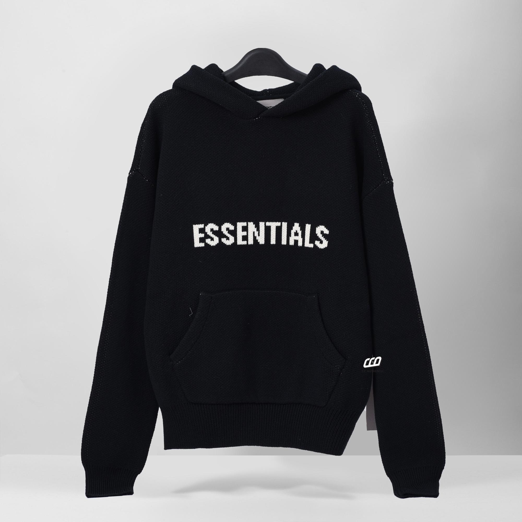 FOG ESSENTIALS KNIT PULLOVER HOODIE - BLACK