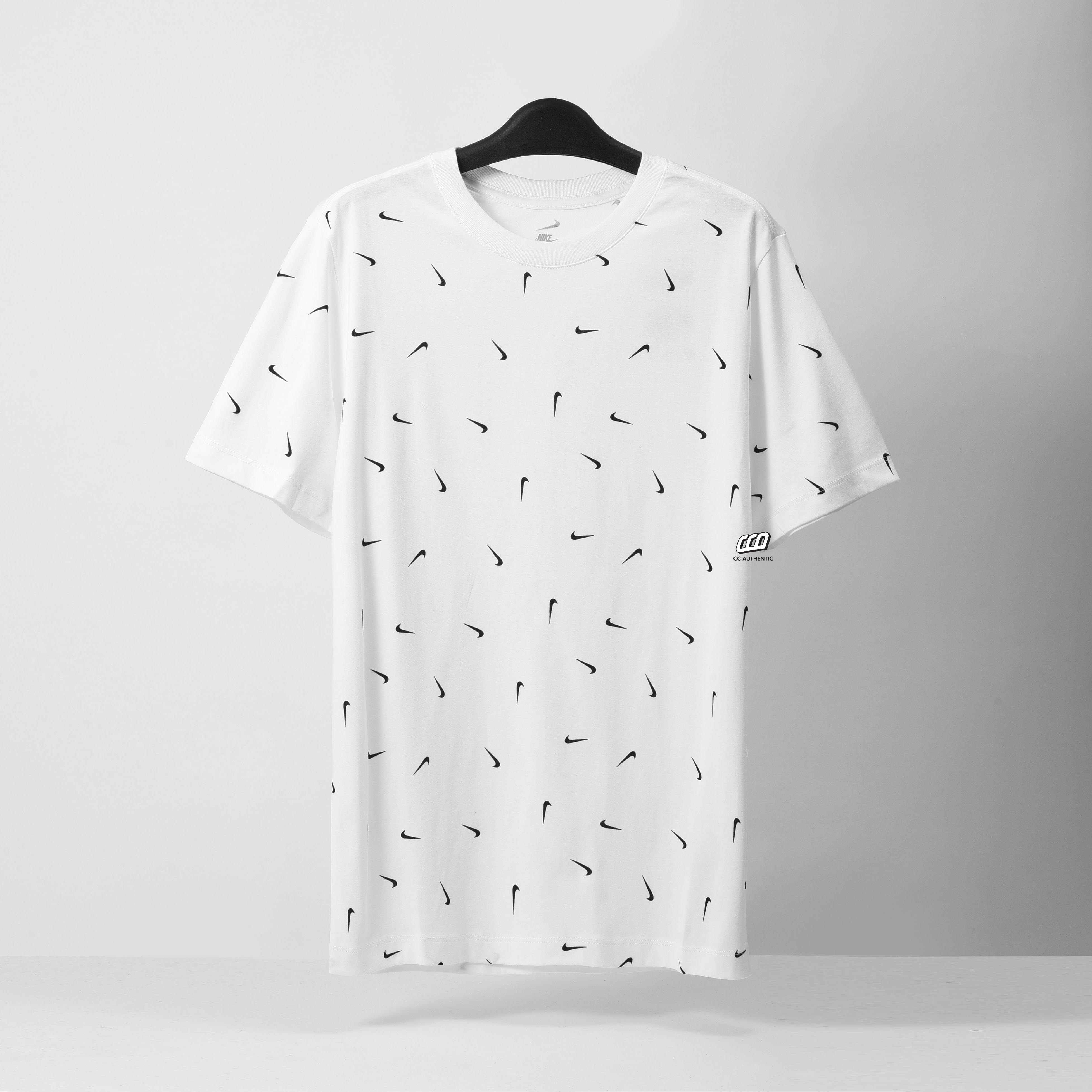 NIKE ALL OVER LOGO PRINT T-SHIRT - WHITE