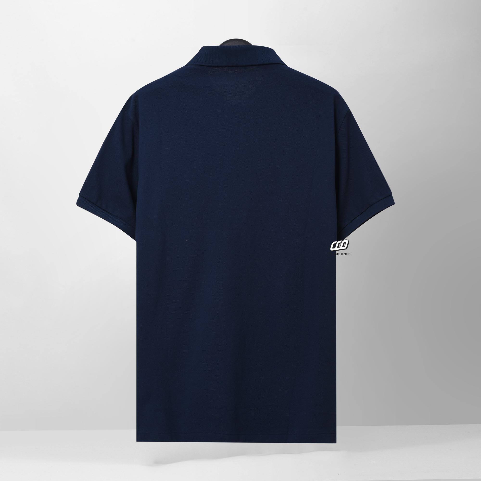 RALPH LAUREN PIQUE SLIM FIT POLO SHIRT - NAVY