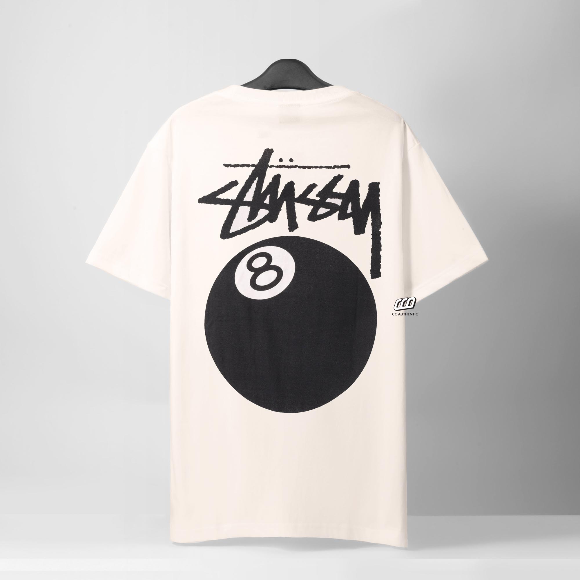 STUSSY 8BALL DYED T-SHIRT - NATURAL
