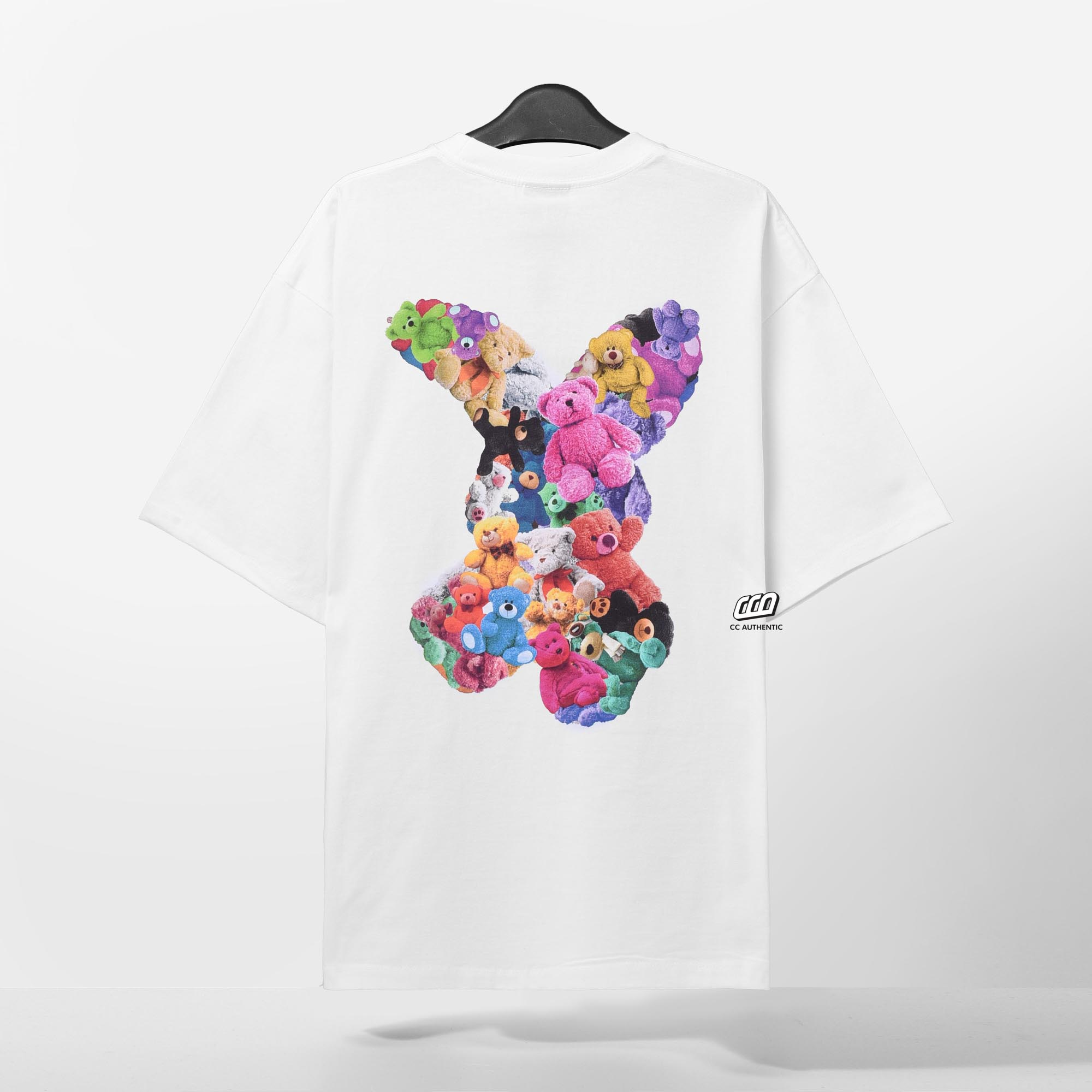 ADLV BEAR DOLL FUZZY RABBIT T-SHIRT - WHITE