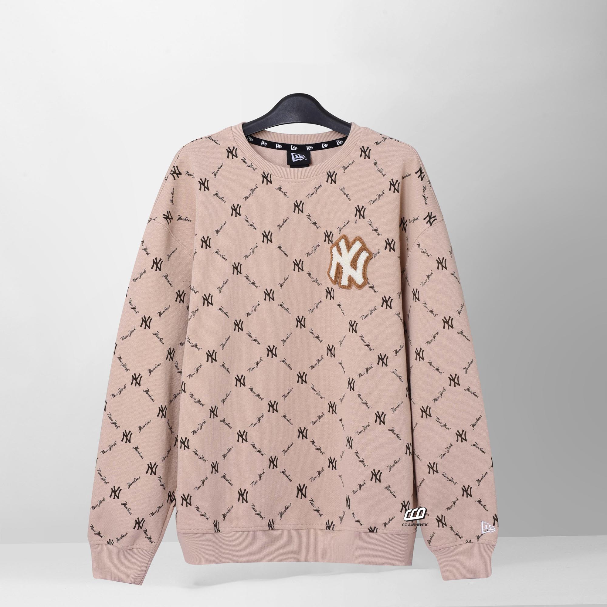NEW ERA PINSTRIPE MONOGRAM SWEATER - BROWN