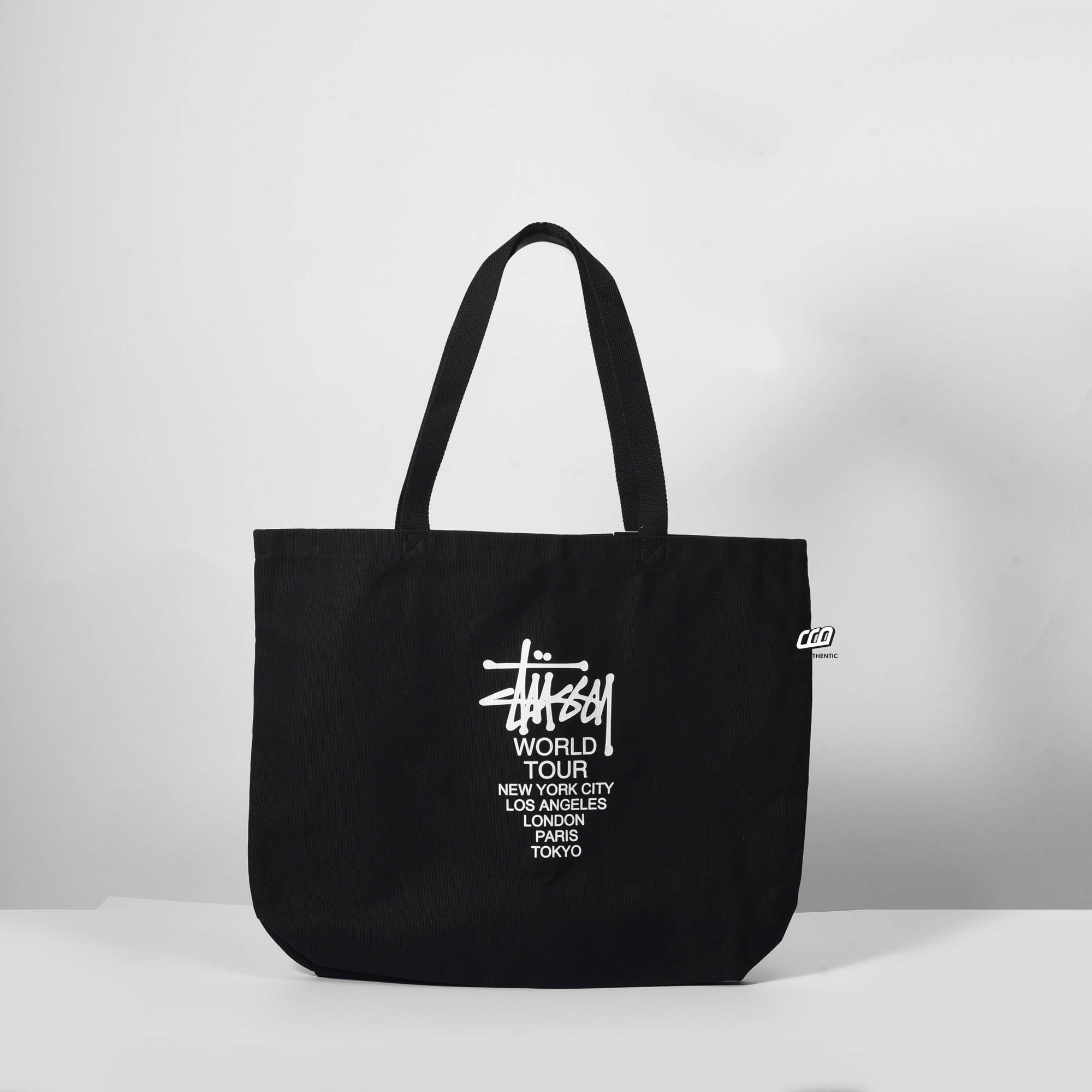 STUSSY WORLD TOUR TOTE BAG - BLACK