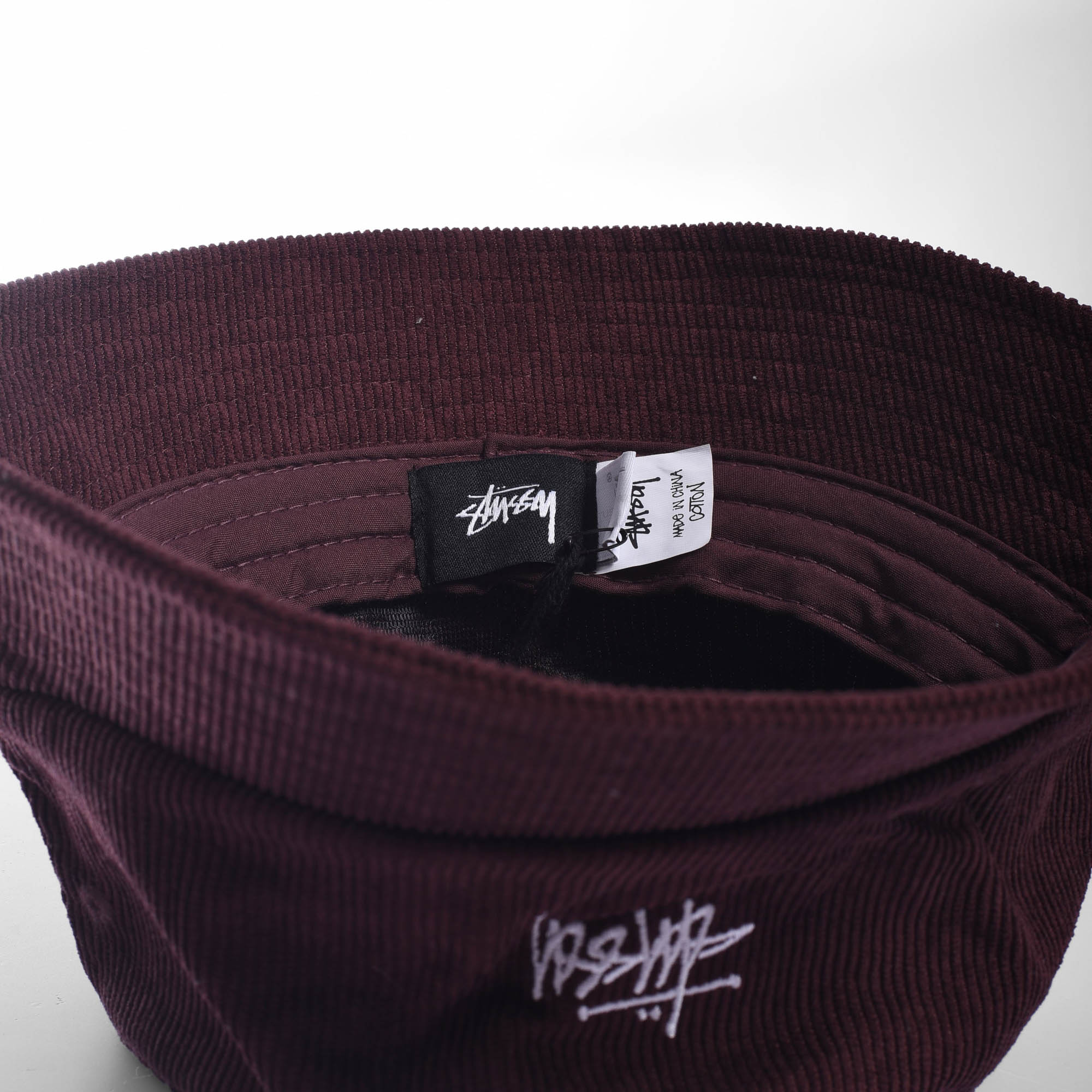 STUSSY GRAFFITI CORD BUCKET HAT - CHOCOLATE