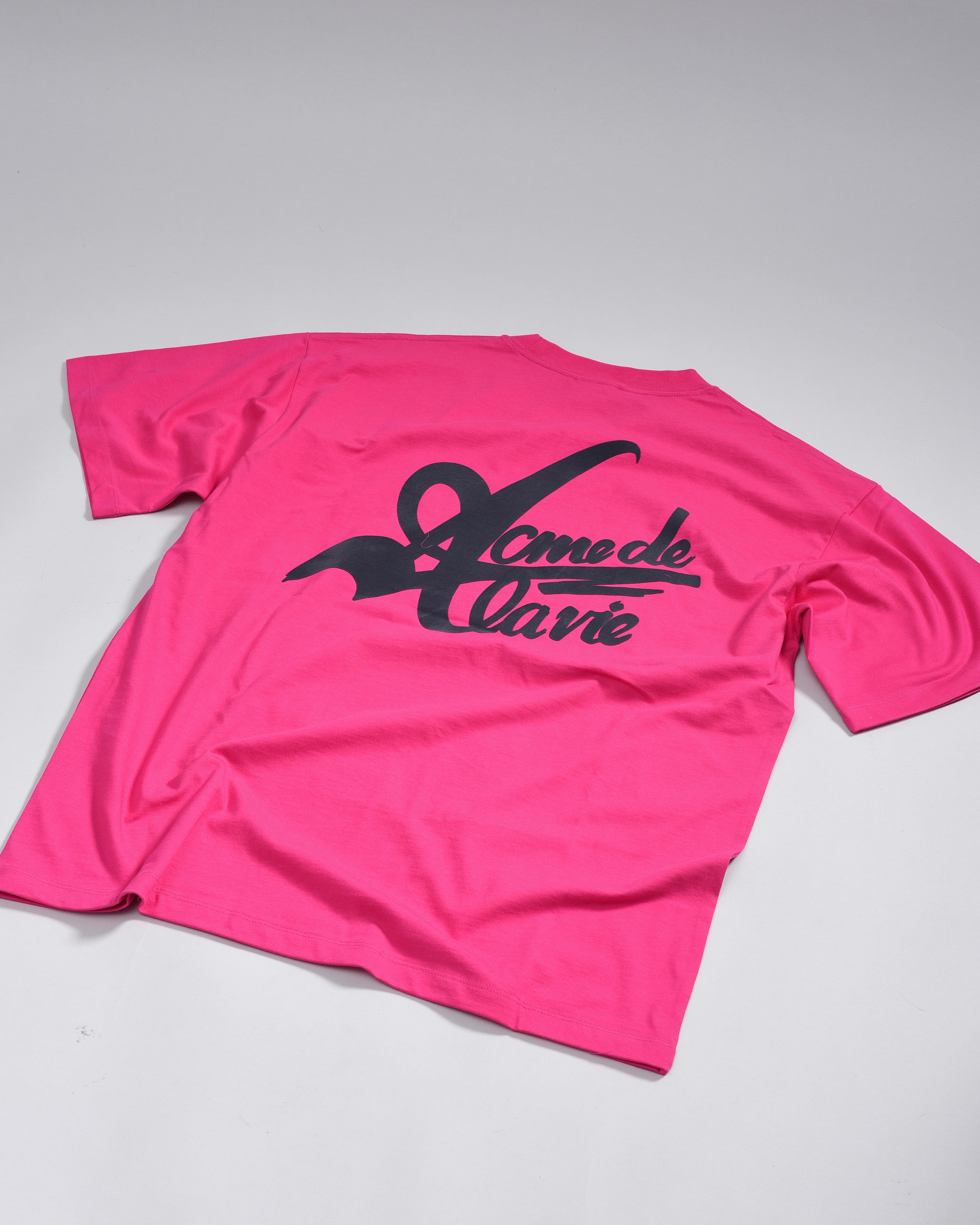 ADLV BIG LOGO 2 PRINTING T-SHIRT - PINK