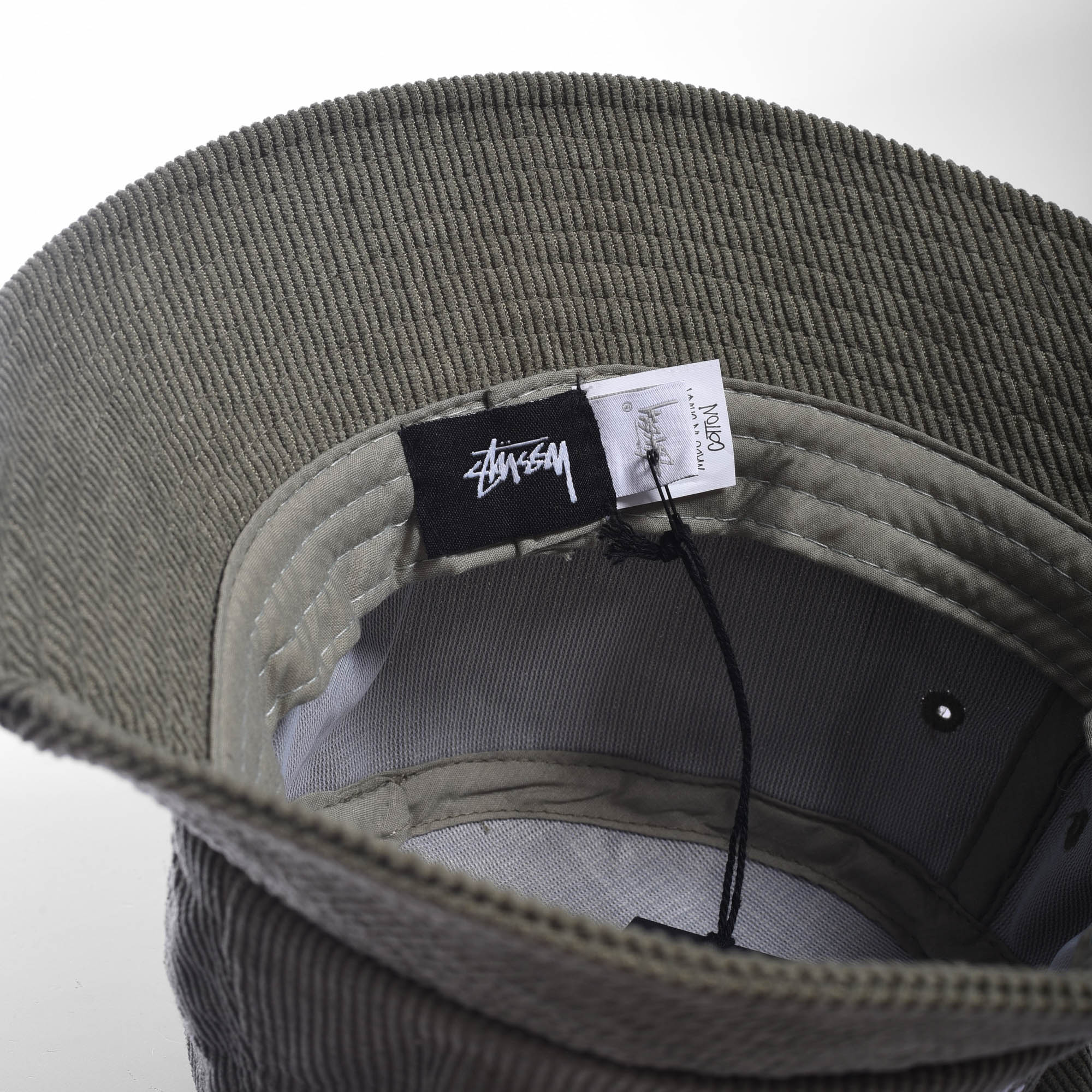 STUSSY GRAFFITI CORD BUCKET HAT - FLORA GREEN