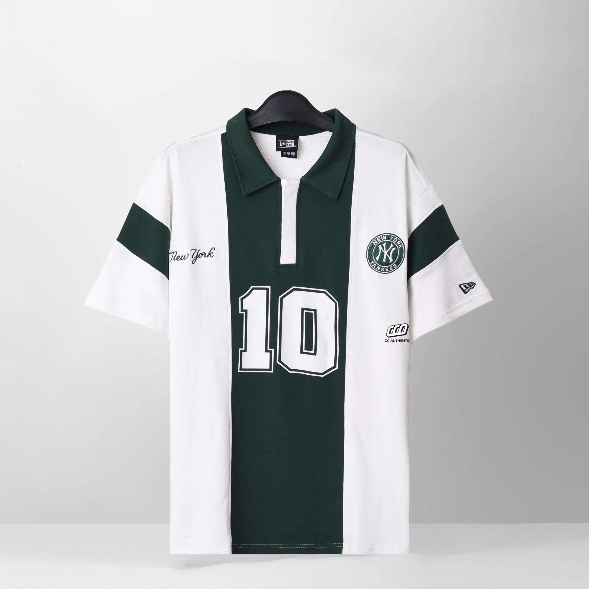 NEW ERA SPORT 10 POLO SHIRT - GREEN/WHITE