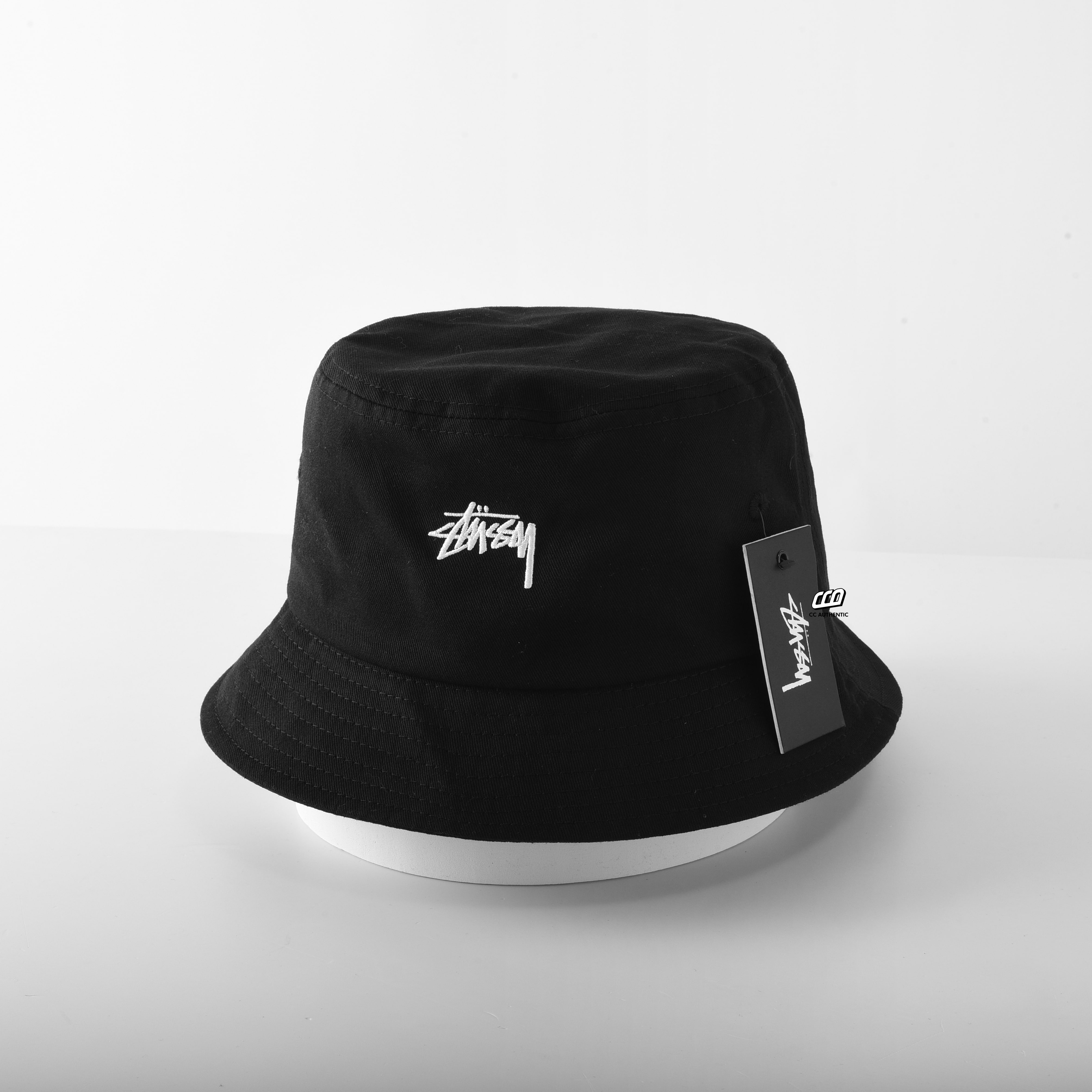 STUSSY STOCK BUCKET HAT - BLACK