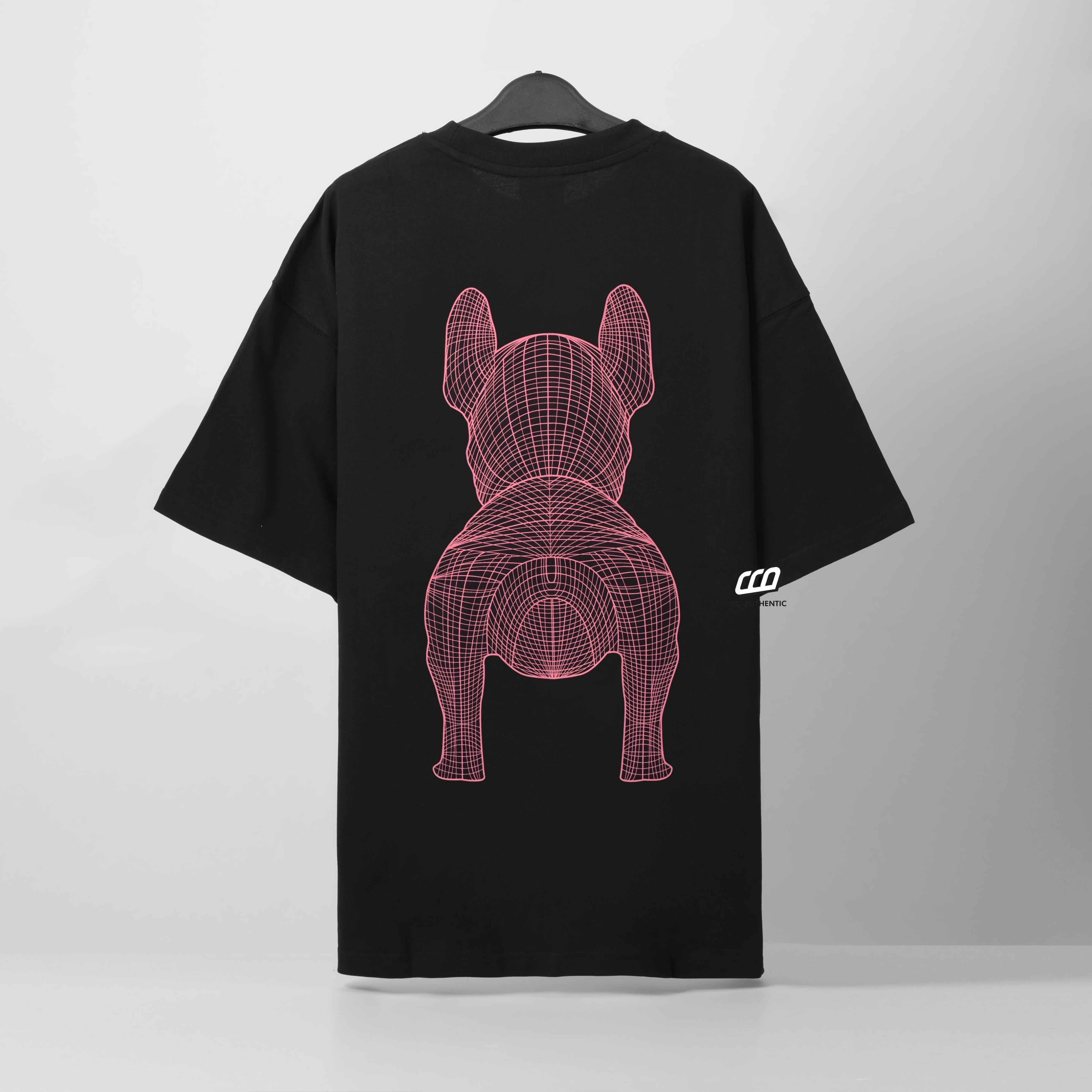 LIFEWORK BIG LADOG T-SHIRT - BLACK/PINK