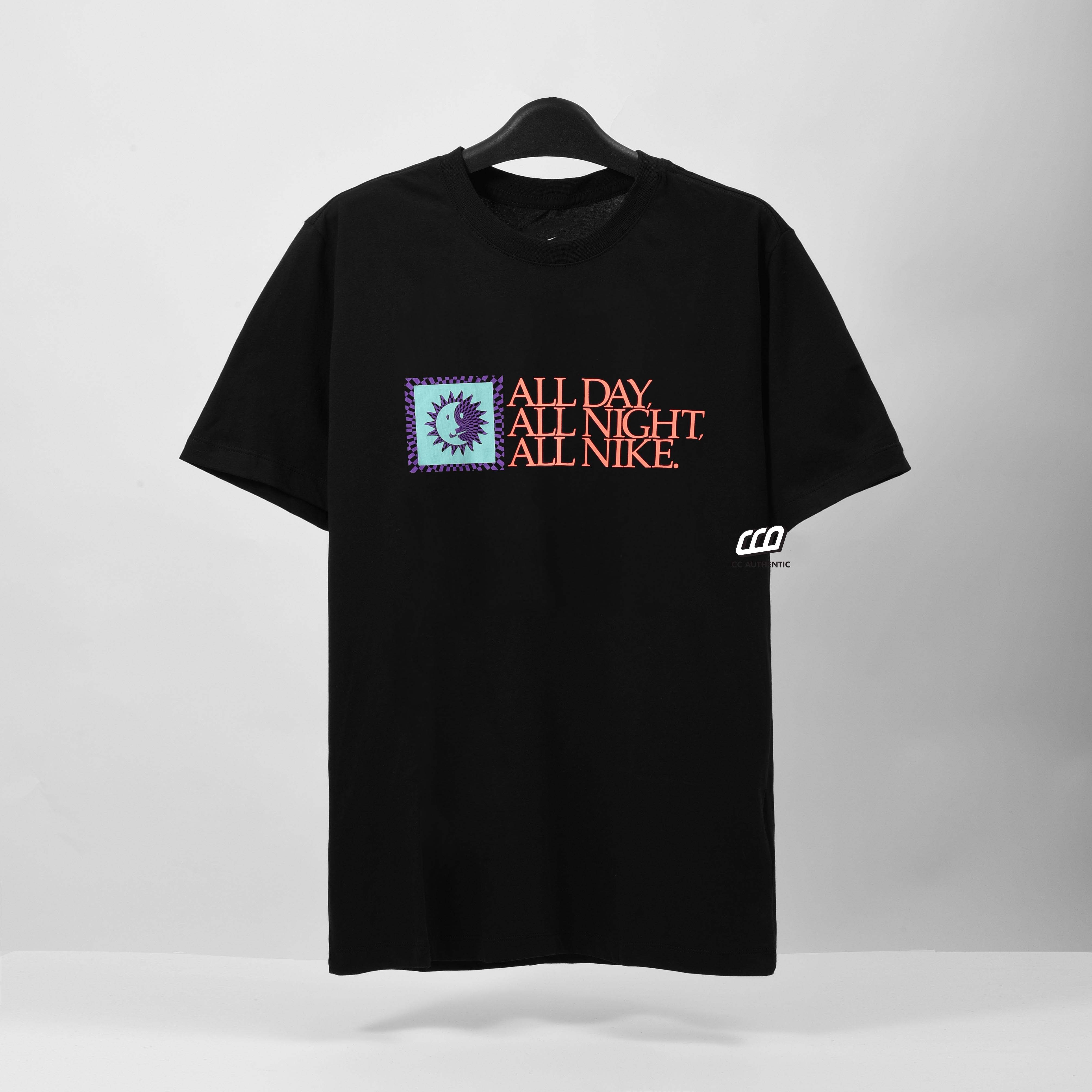NIKE ALL DAY ALL NIKE VERBIAGE T-SHIRT - BLACK