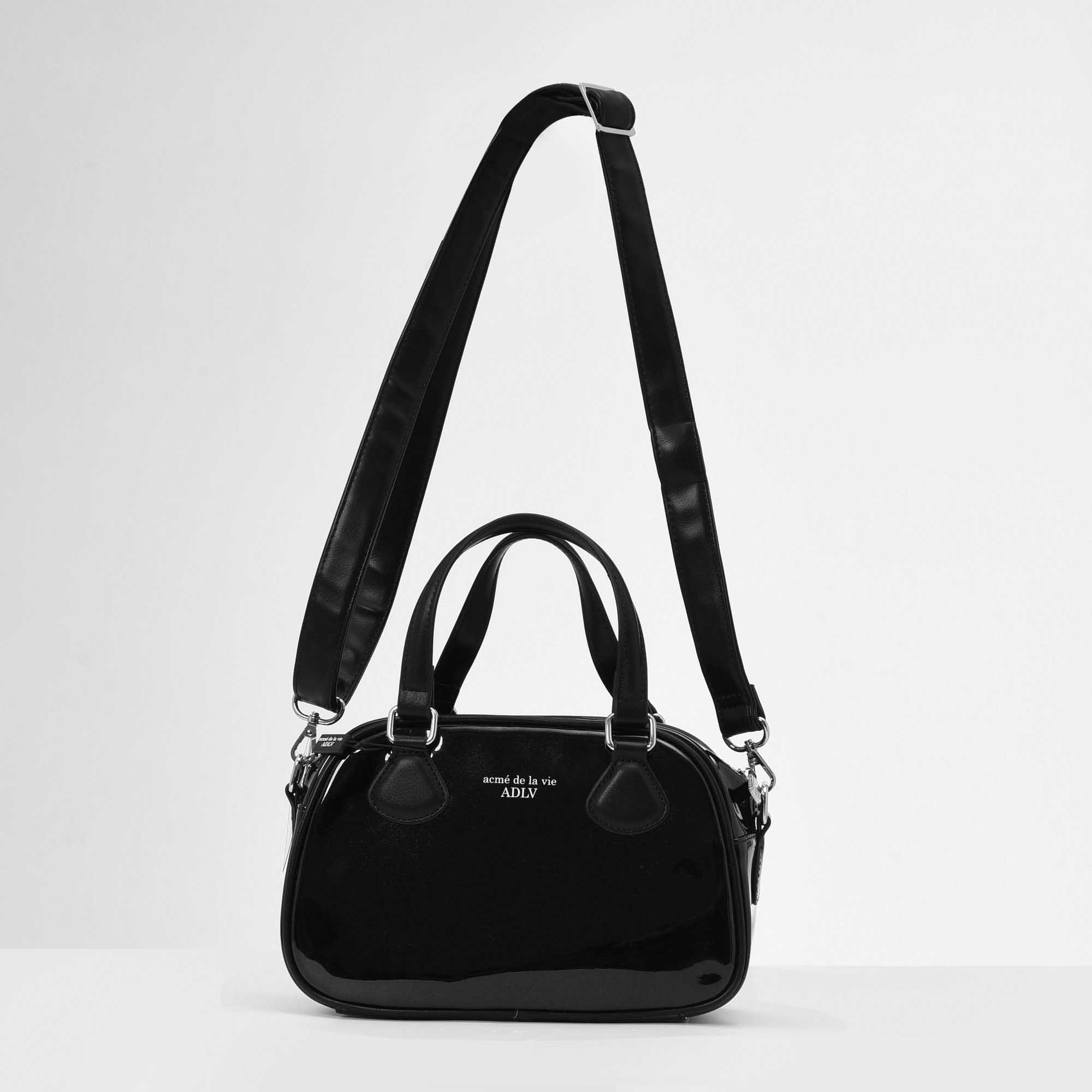 ADLV ENAMEL BOWLING BAG - BLACK