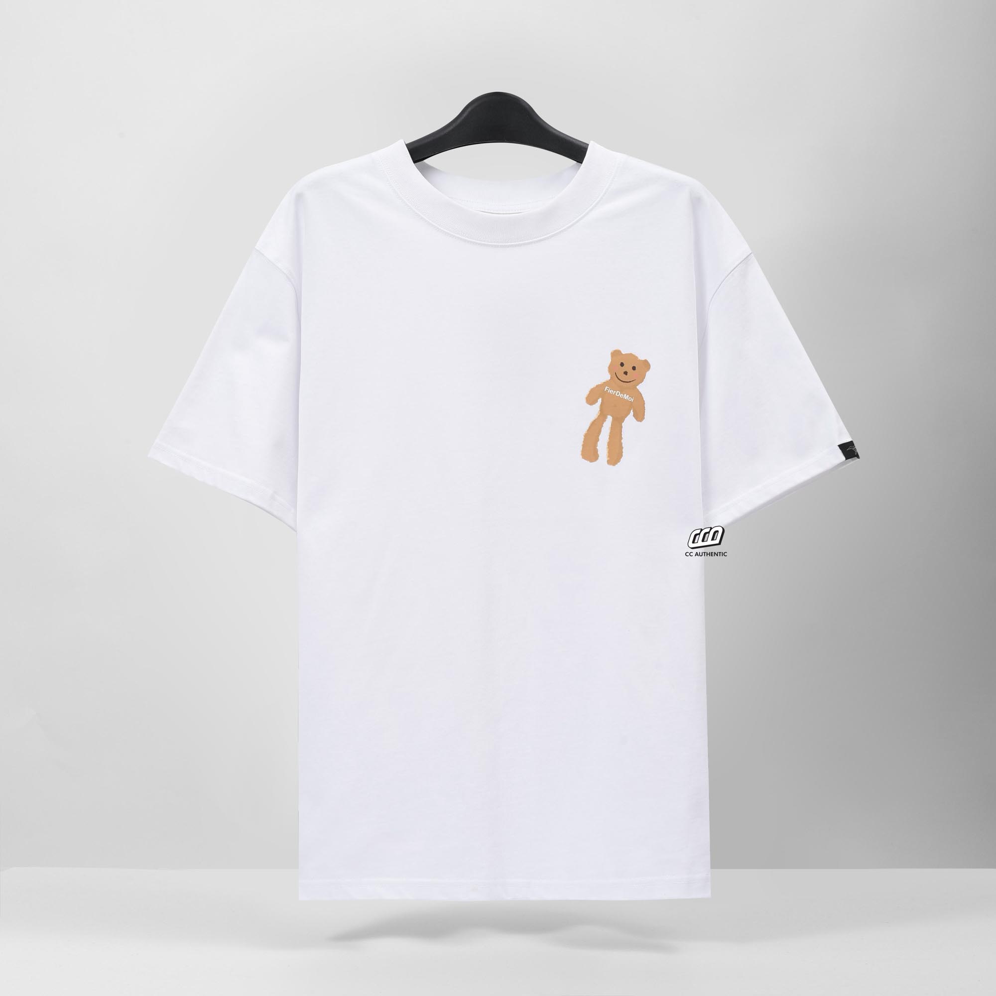 FDM BEIGE LONG LEG BEAR T-SHIRT - WHITE
