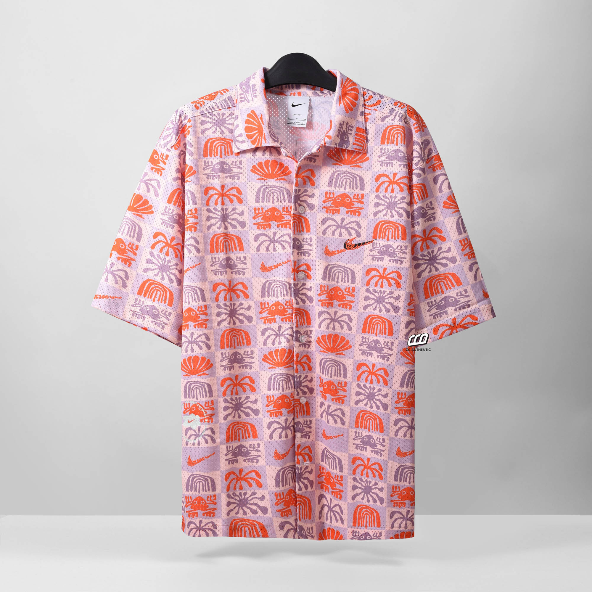 Nike Spring Break Printed Revere Collar Shirts - PINK