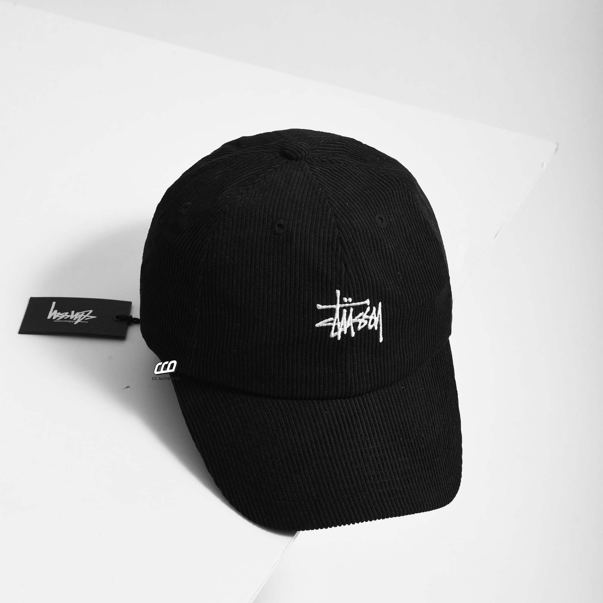 STUSSY GRAFFITI CORD LOW PRO CAP - BLACK