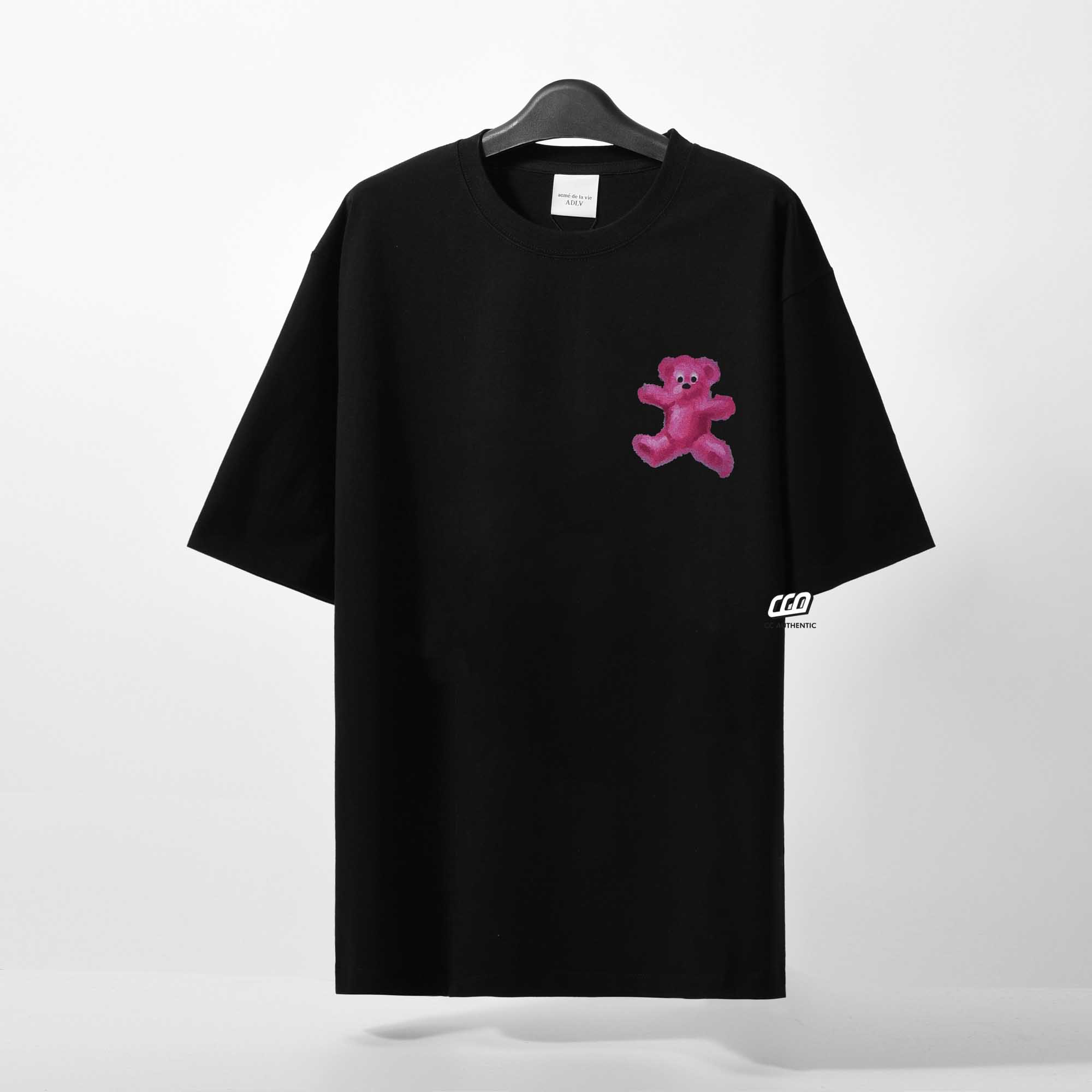 ADLV CRAYON THREE BEAR ARTWORK T-SHIRT - BLACK