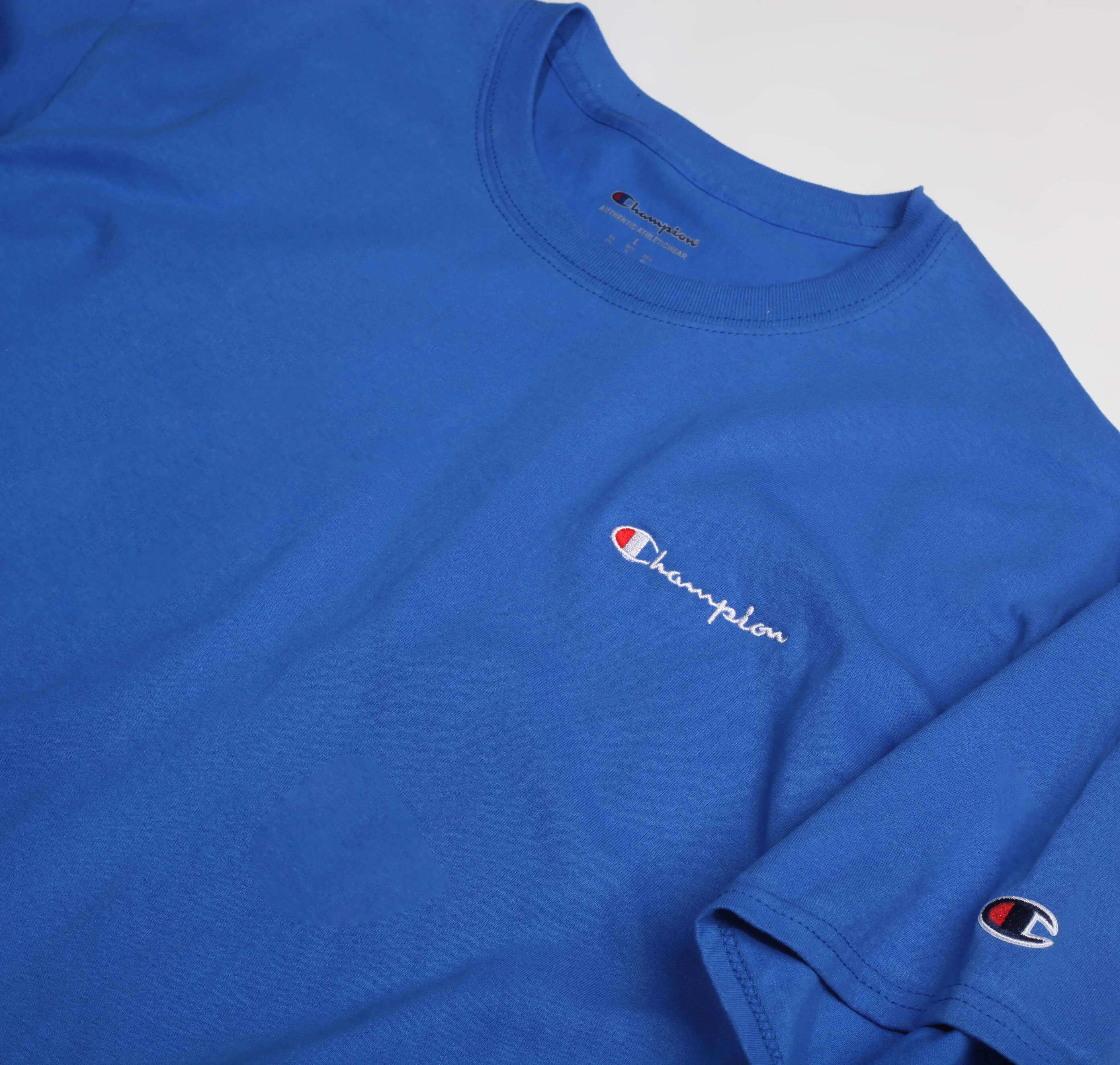 Champion Tagless Tshirt ,Embroidered Logo -  Royal Blue