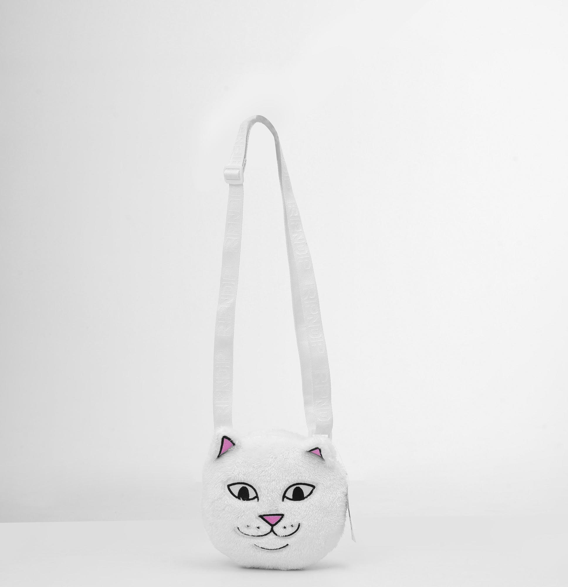 RIPNDIP LORD NERMAL WHITE SHERPA CROSSBODY BAG - WHITE