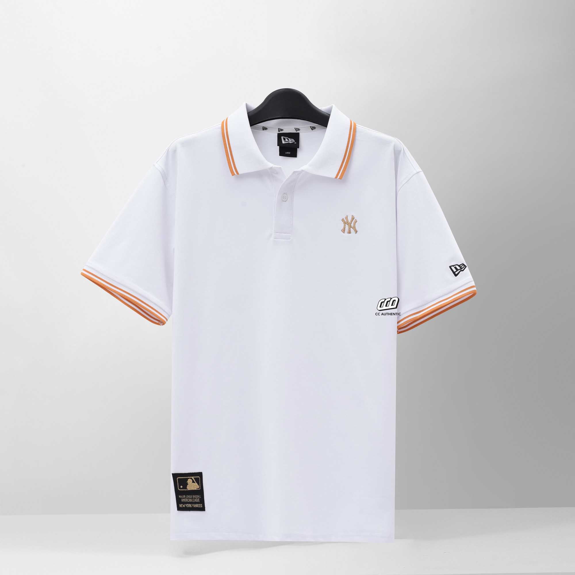 NEW ERA GOLD LINE POLO SHIRT - WHITE