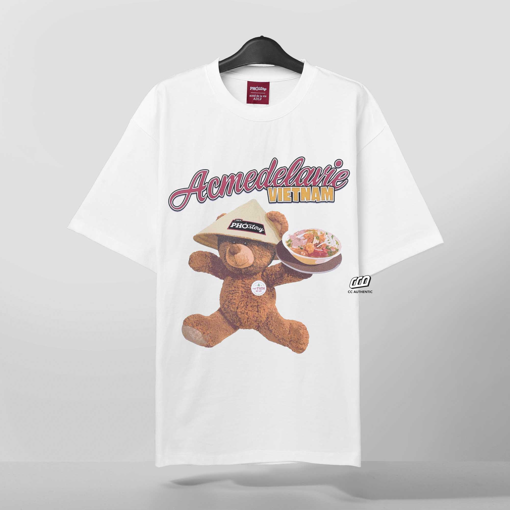 ADLV X PHO STORY SERVING BEAR T-SHIRT - WHITE