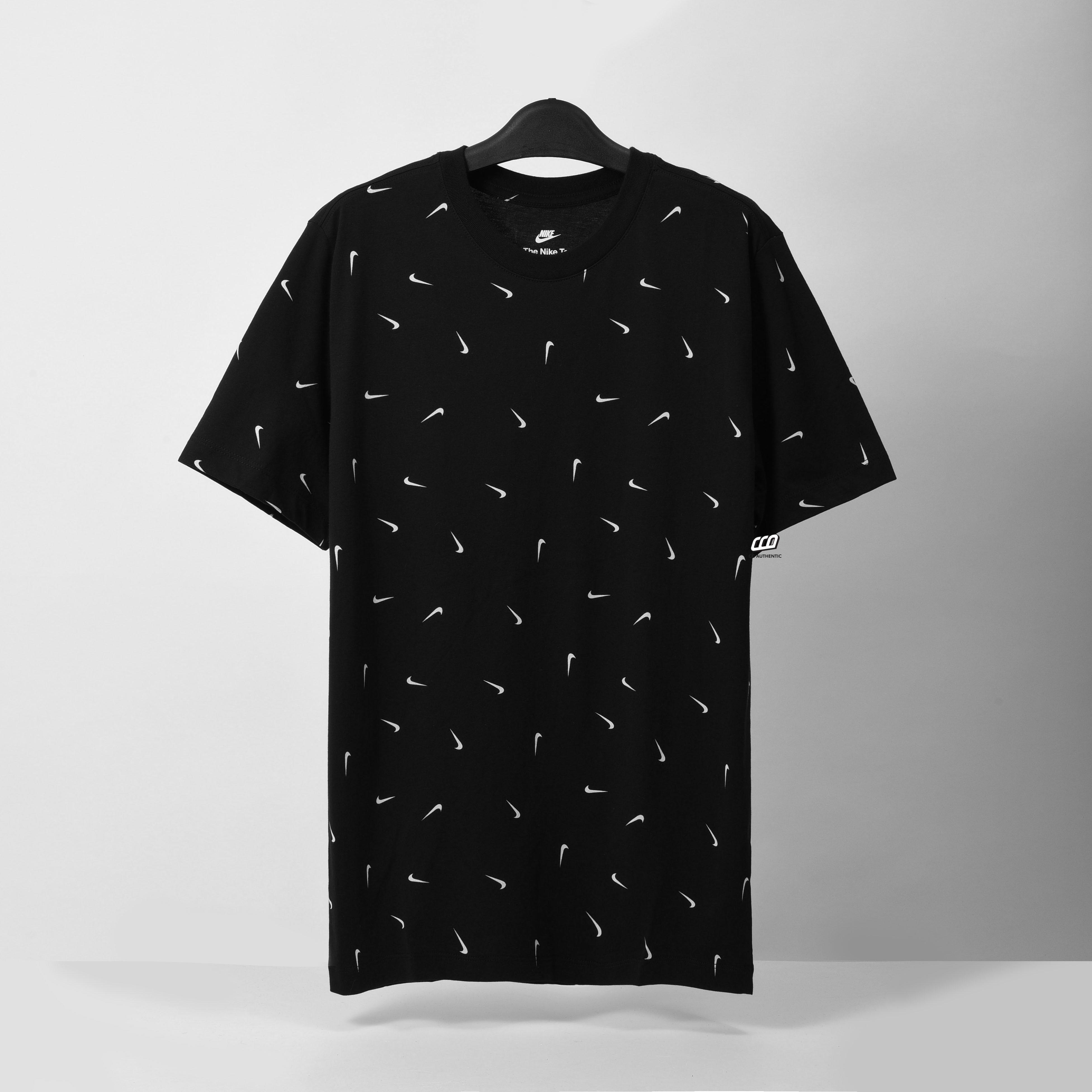 NIKE ALL OVER LOGO PRINT T-SHIRT - BLACK