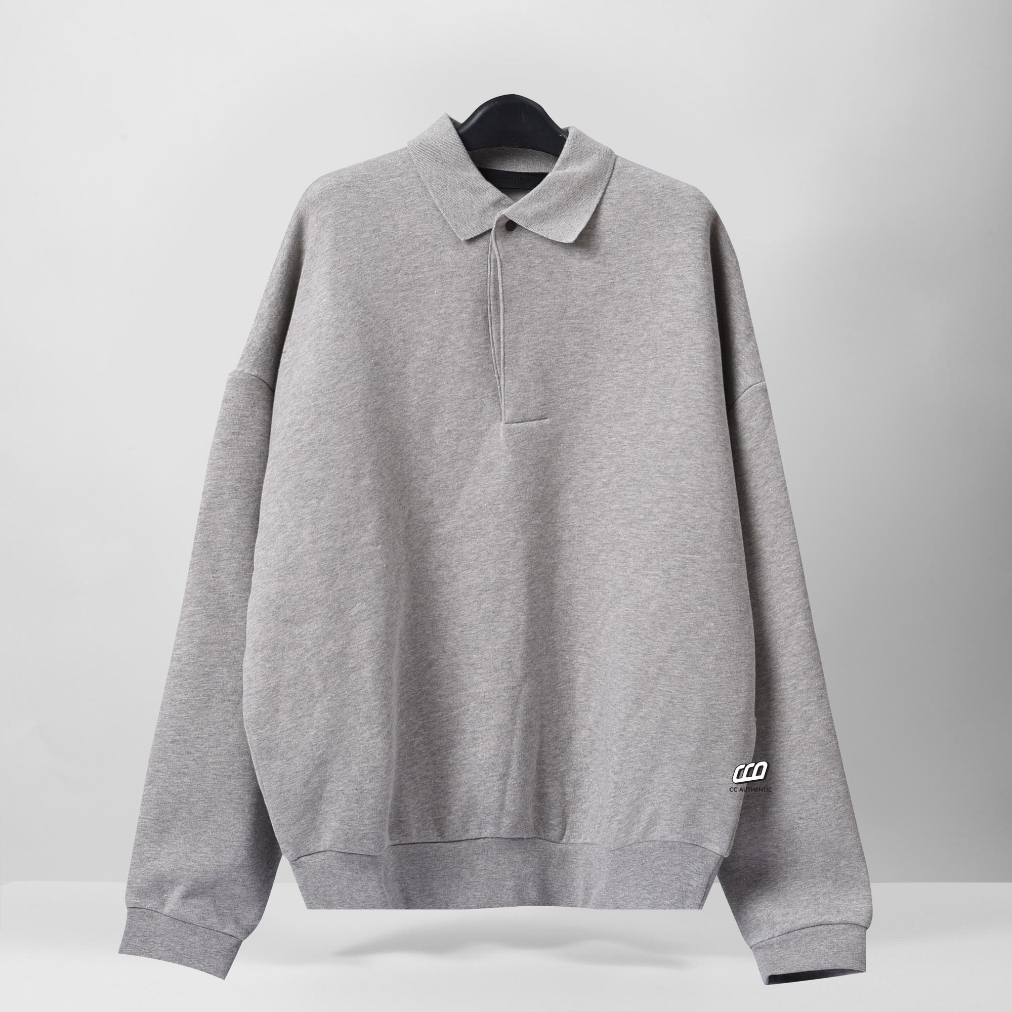 FOG ESSENTIALS LONGSLEEVE POLO - DARK GREY