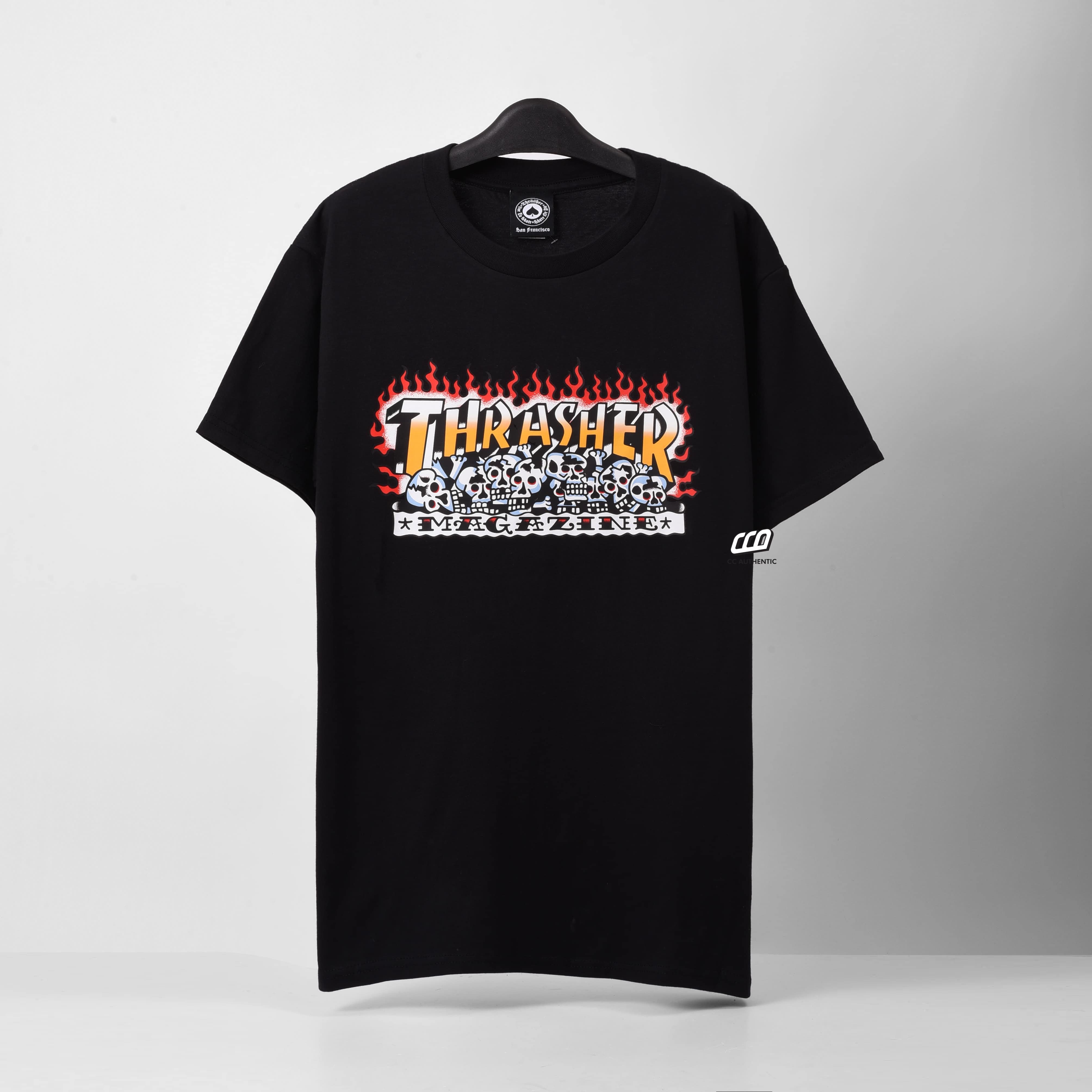 THRASHER KRAK SKULLS T-SHIRT - BLACK