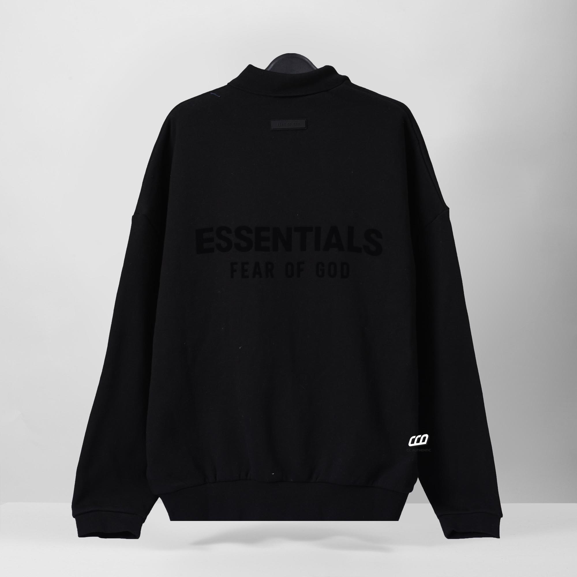 FOG ESSENTIALS LONGSLEEVE POLO - JET BLACK