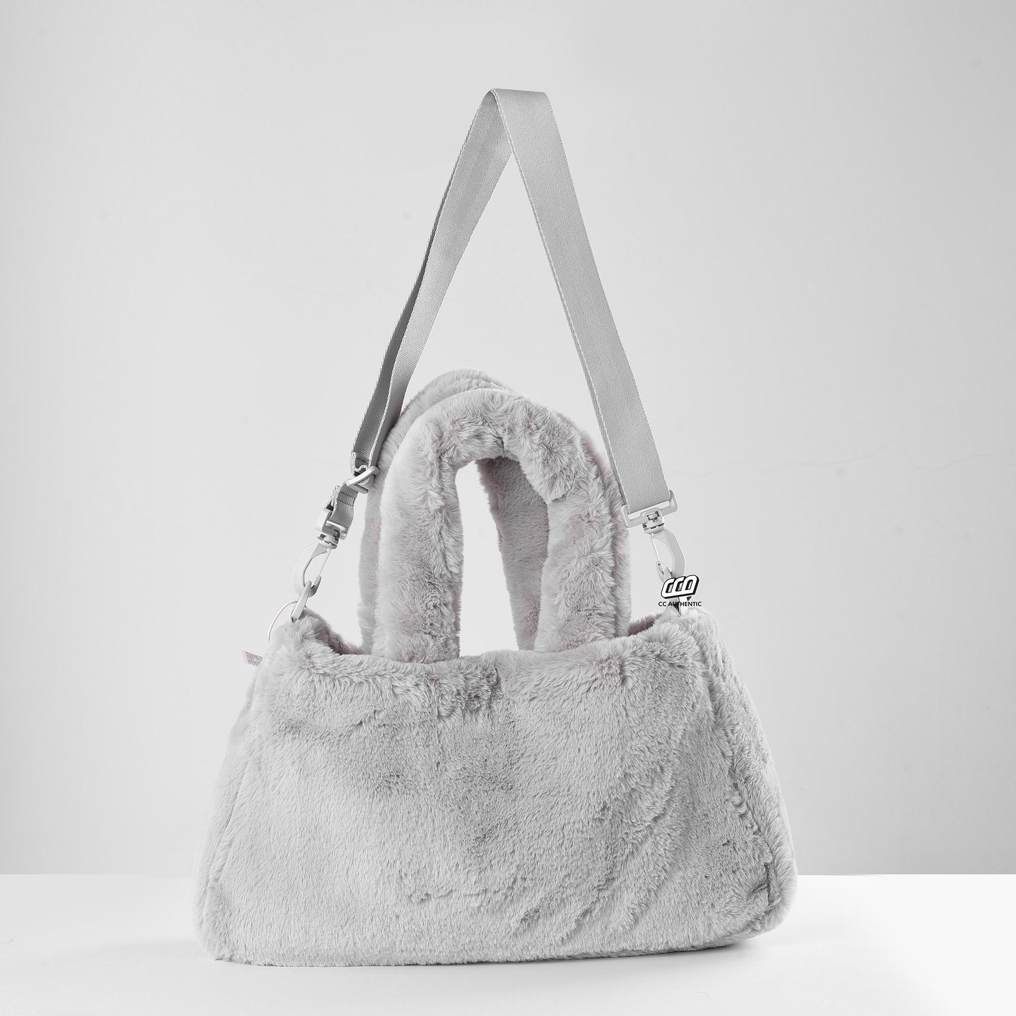 NIKE FAUX FUR TOTE BAG - ASH HEATHER