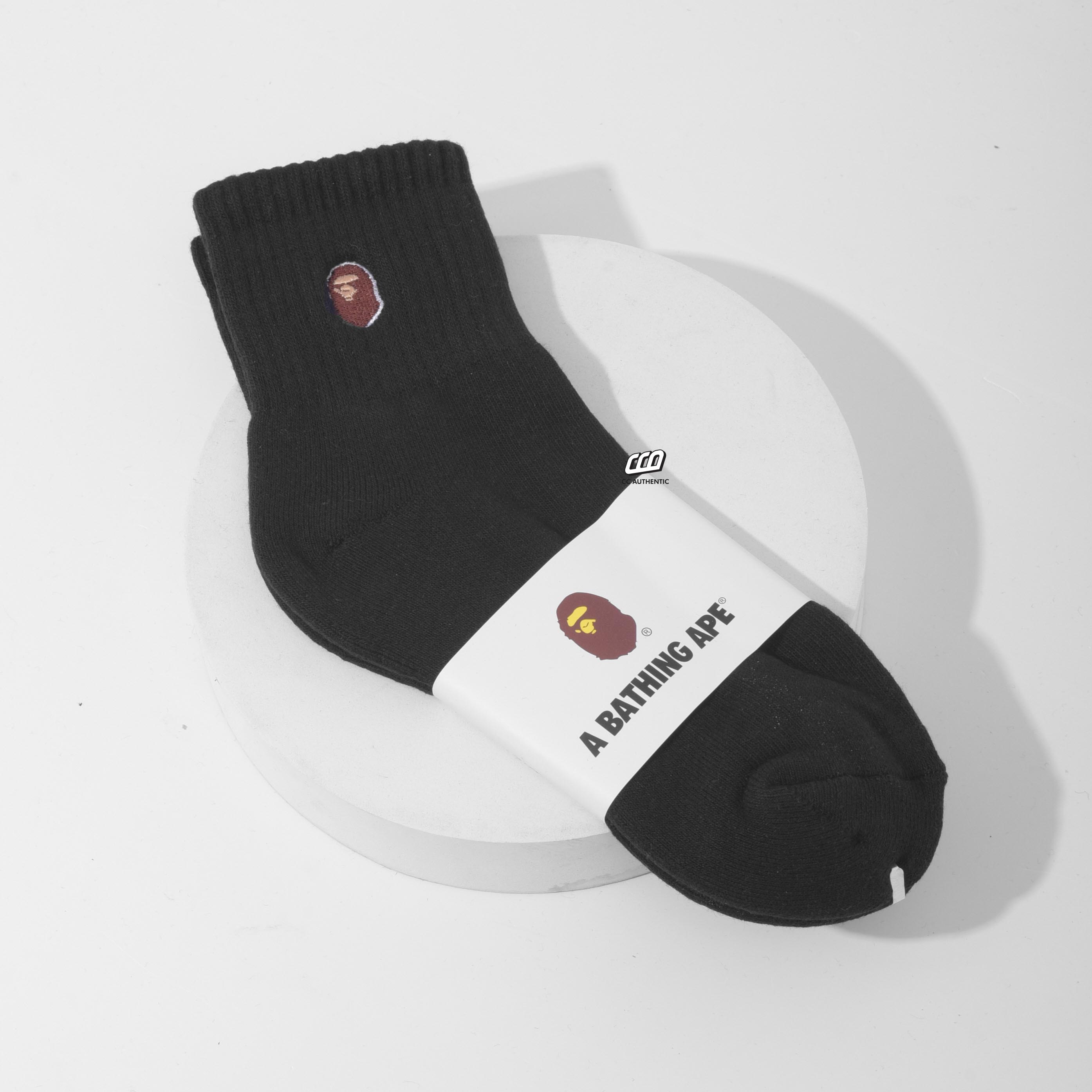 BAPE APE HEAD BASIC SHORT SOCKS - BLACK