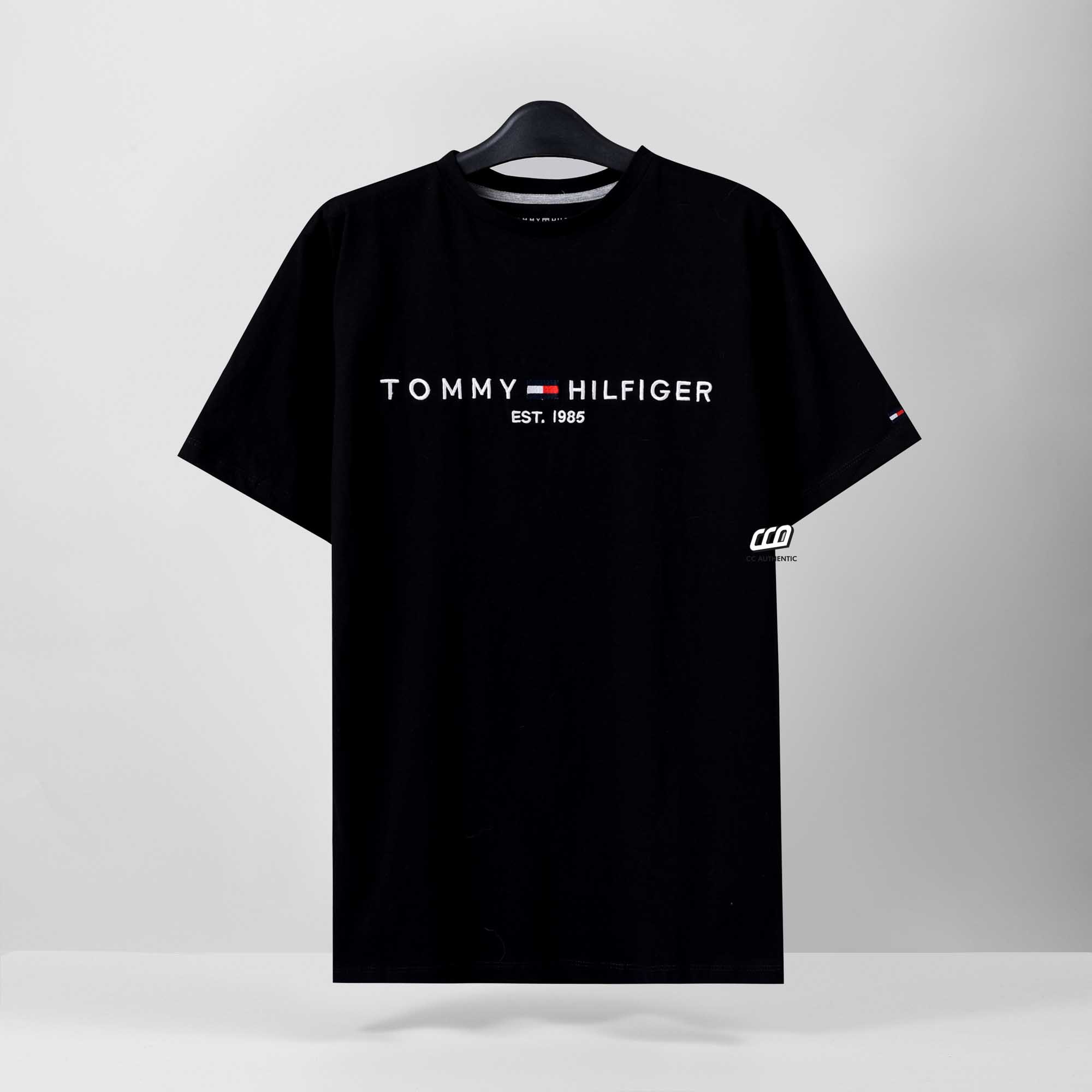 TOMMY HILFIGER BIG AND TALL T-SHIRT - BLACK