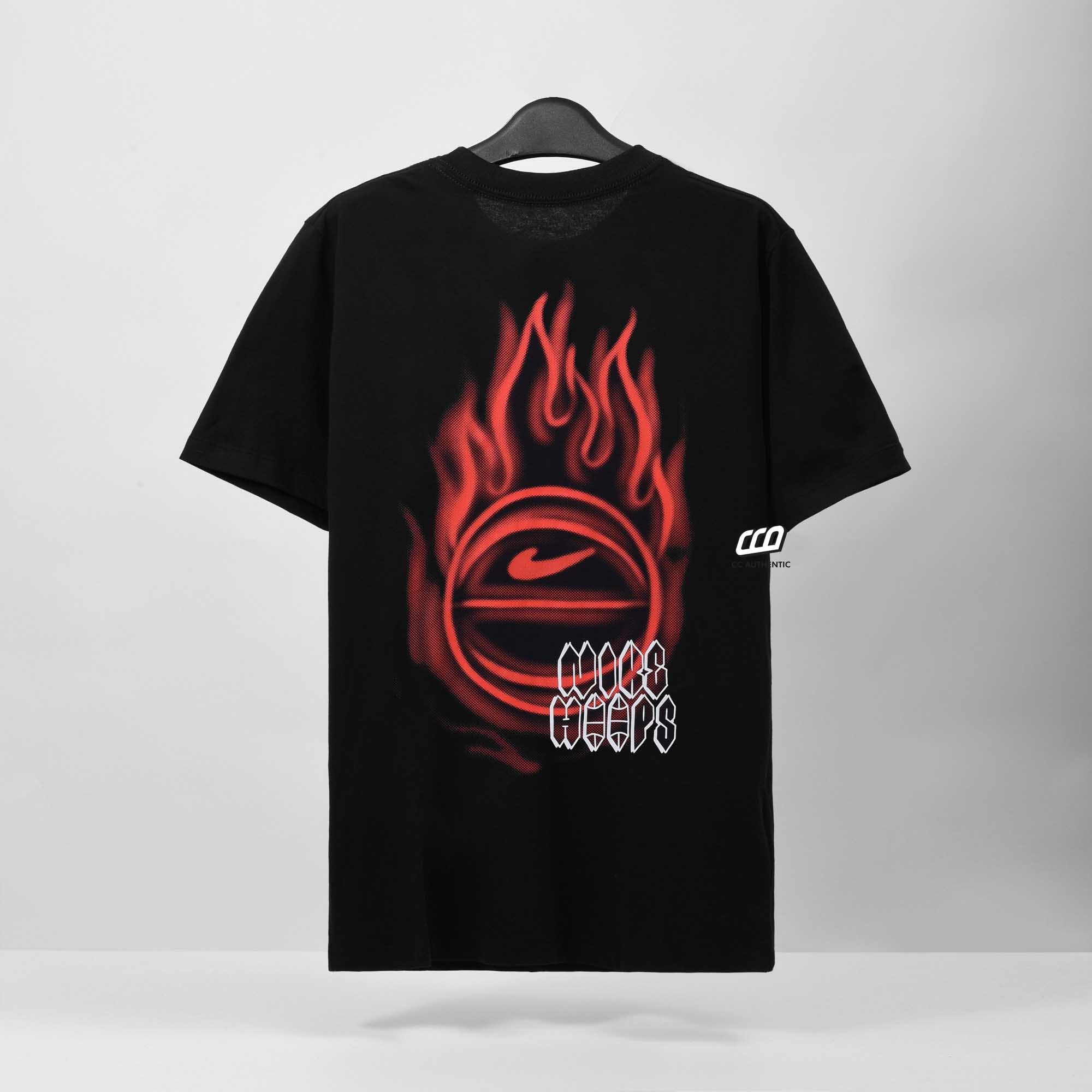 NIKE M90 FIRE BALL JUST DO IT T-SHIRT - BLACK