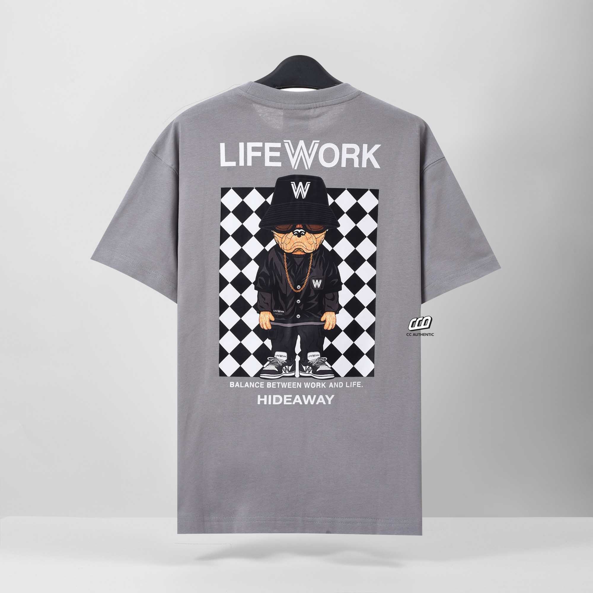 LIFEWORK BIG DOG HIDEAWAY T-SHIRT - LIGHT GREY