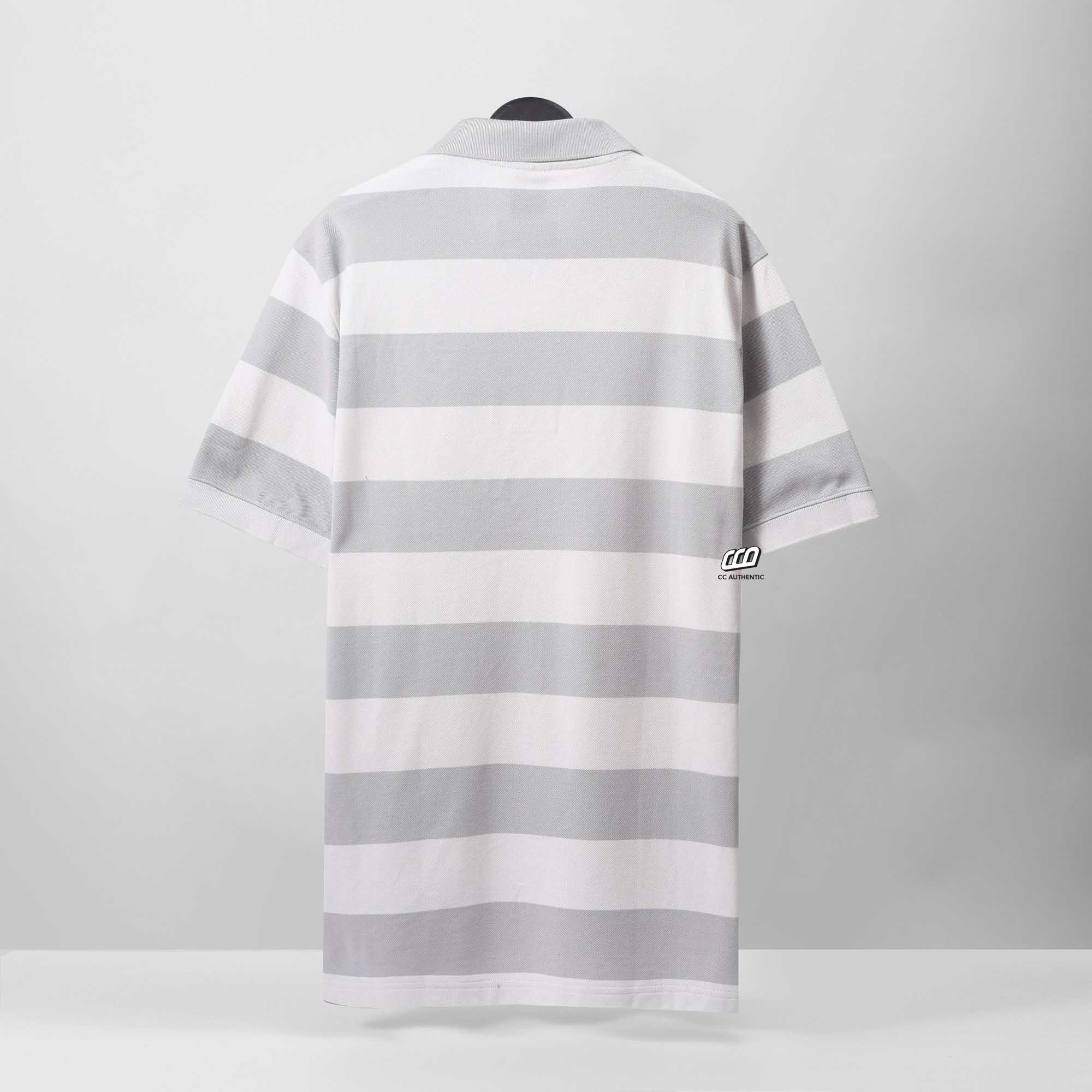 NIKE HERITAGE STRIPE COLORBLOCK POLO T-SHIRT - GREY/ WHITE