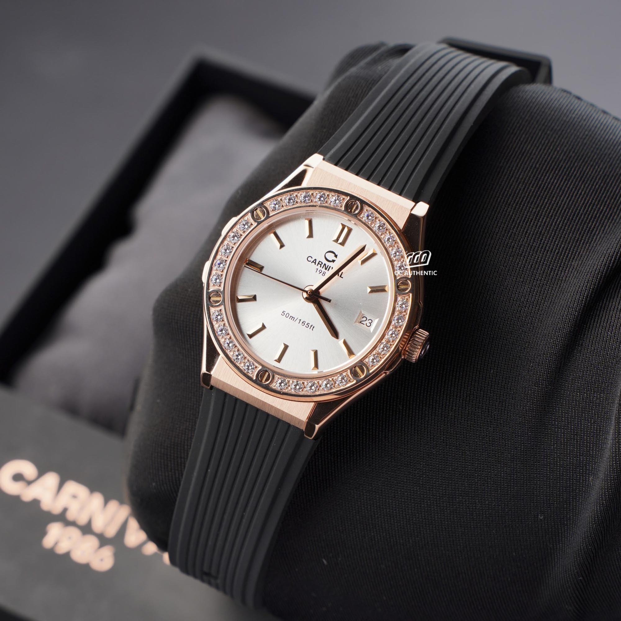 ĐỒNG HỒ NỮ CARNIVAL 8168L2 VH DCS T QUAZT 34MM