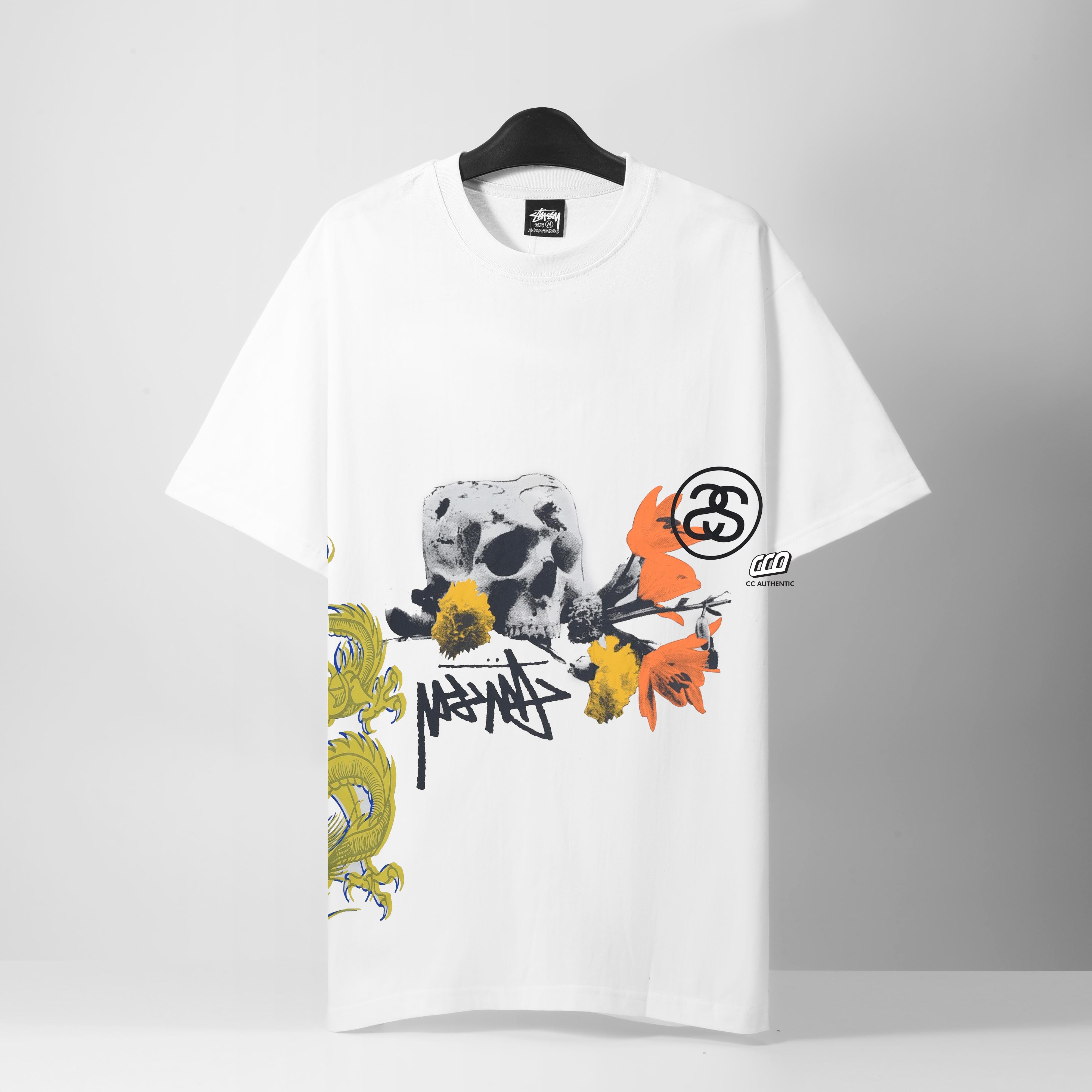 STUSSY STRIKE PIG DYED T-SHIRT - WHITE